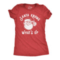 Christmas Shirt Womens Santa Knows What39s Up Funny Christmas Shirts Xmas Drinking Christmas Xmas Gifts Christmas Drinking Shirts Graphic Tee – Warm & Stylish · Top Pick For Any Outfit