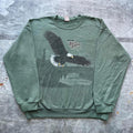 Vintage Y2K Olive Green Bald Eagle Nature Baggy Sweatshirt Sweatshirt – Bold Style · High-Quality Print