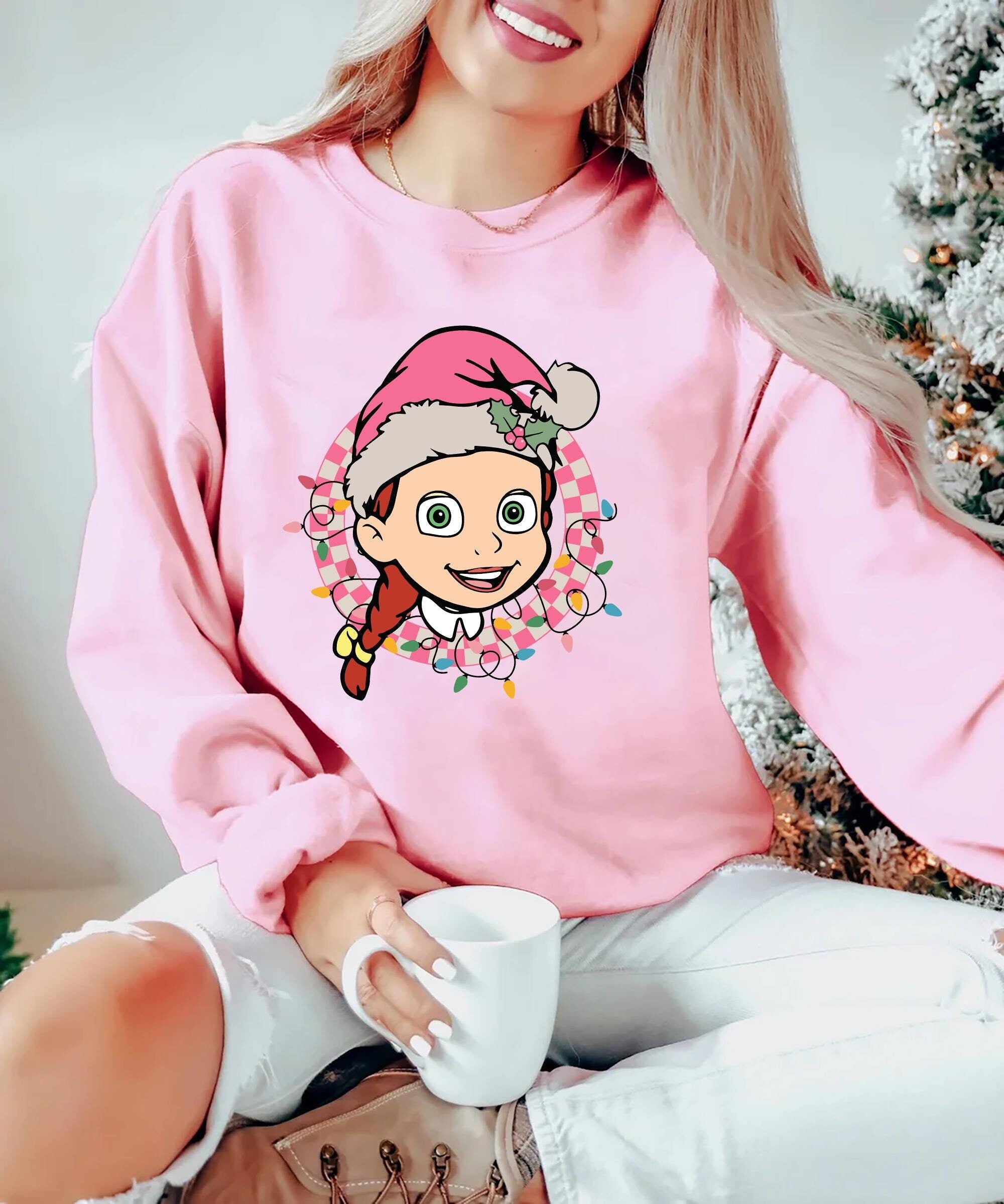 Disney Toy Story Pink Christmas Shirt Festive Holiday Tee Featuring Woody Buzz Perfect Family Matching Christmas Outfit for Disney Lover Graphic Tee – Fan Favorite · Perfect For Daily Wear
