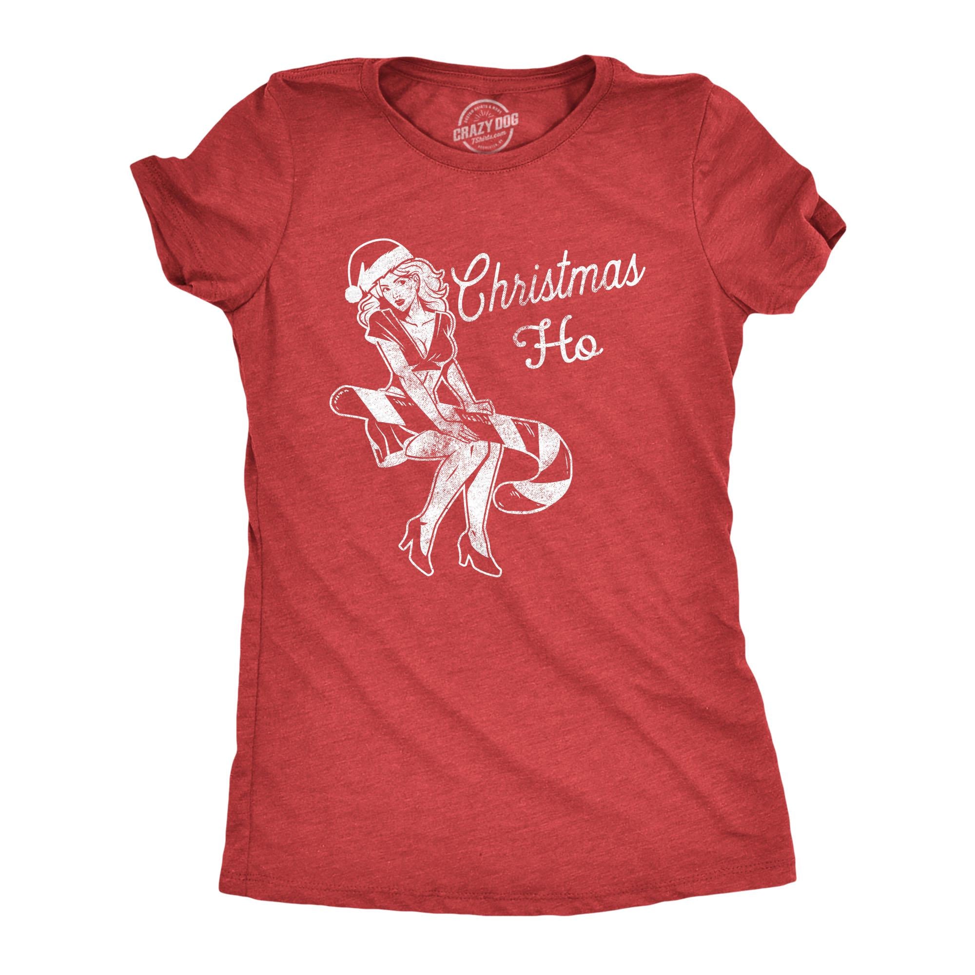 Funny Christmas Shirts Santa Shirt For Women Christmas HO Offensive Rude Festive Top Innuendo Xmas Tee Santa Shirt Candy Cane Shirts Graphic Tee – Warm & Stylish · Trending Graphic Apparel