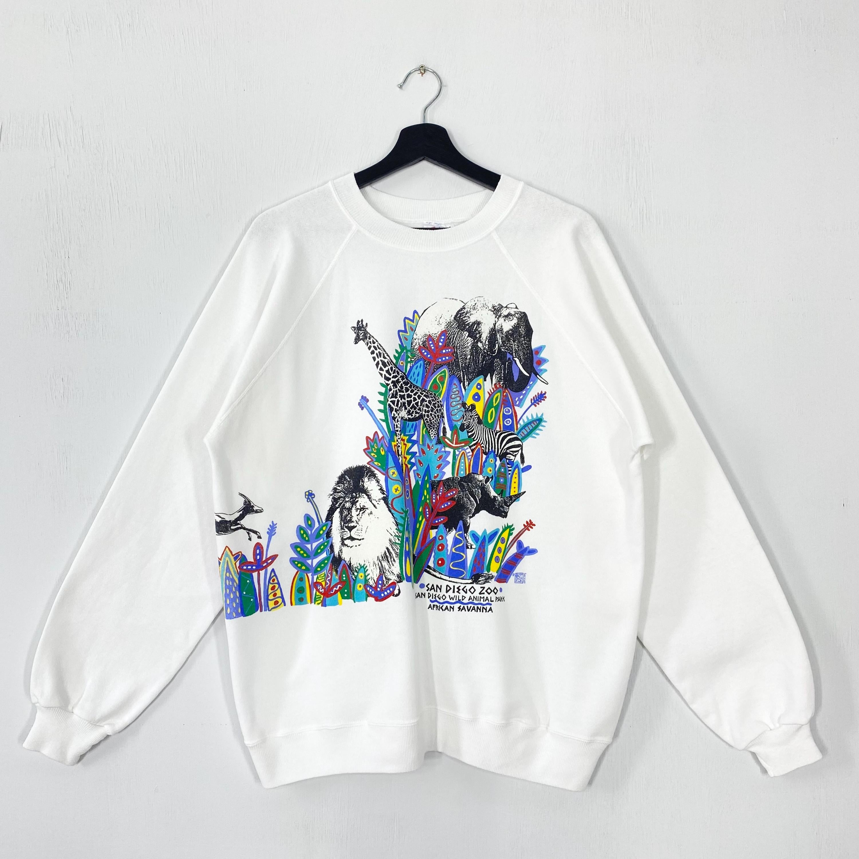 Vintage 90s Outdoor Outfitters Sweatshirt Elephant Crewneck Pheasant Sweater Pullover National Wildlife Duck Wolf Lion Print Logo Large Sweatshirt – Premium Graphic · Must-Have Style
