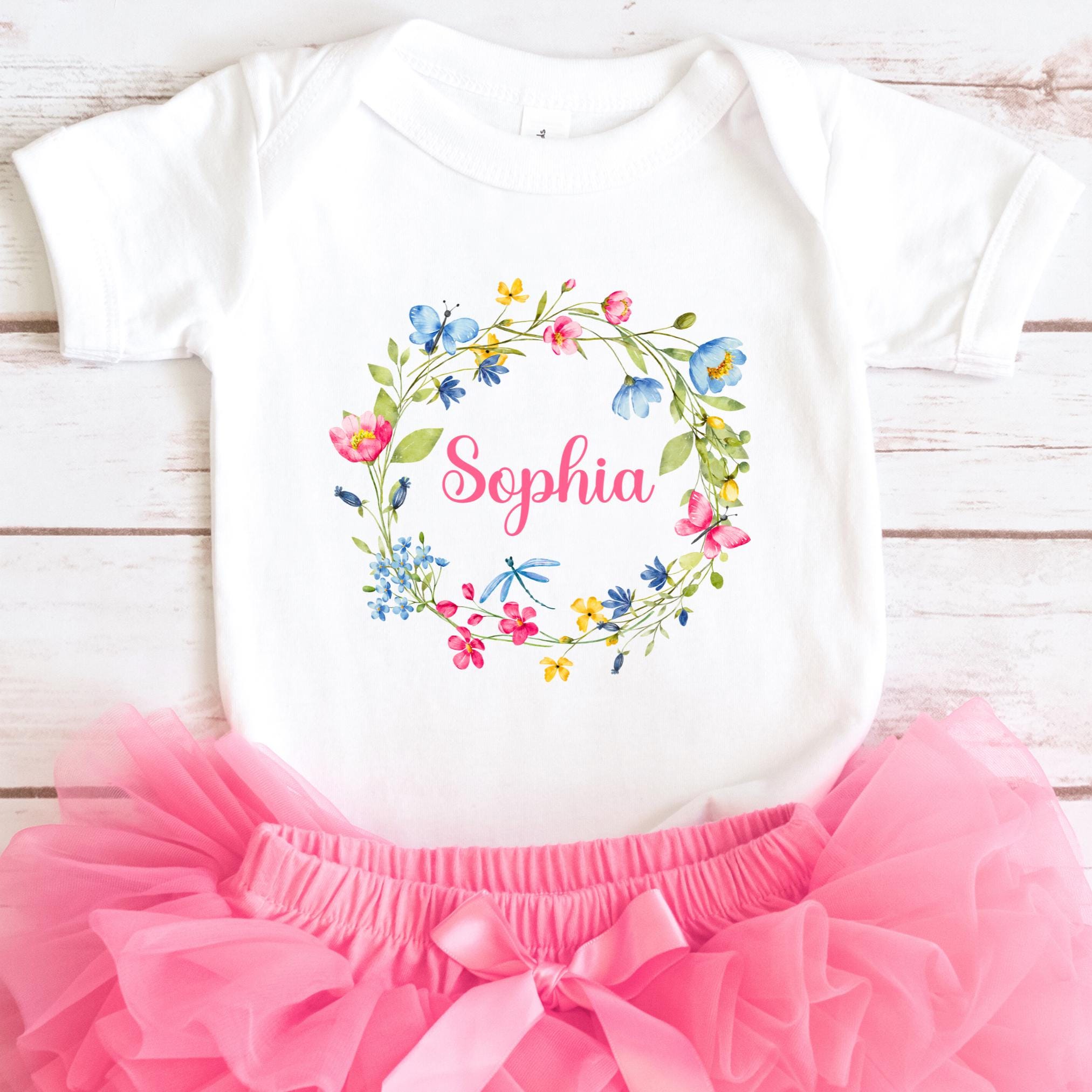 Personalized Bodysuit Baby Custom Girl Name Shirt Baby Girl Bodysuit Baby Girl Outfit Custom Baby Clothes Girl Boho Custom Infant Shirt Girl Graphic Tee – Bold Style · Great Gift For Fans