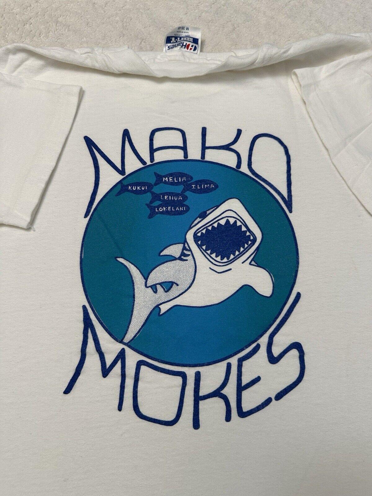 Vintage 1980s 80s Mako Mokes Great White Shark Hawaii Surf Surfing T Shirt S M Graphic Tee – Fan Favorite · Top Pick For Any Outfit