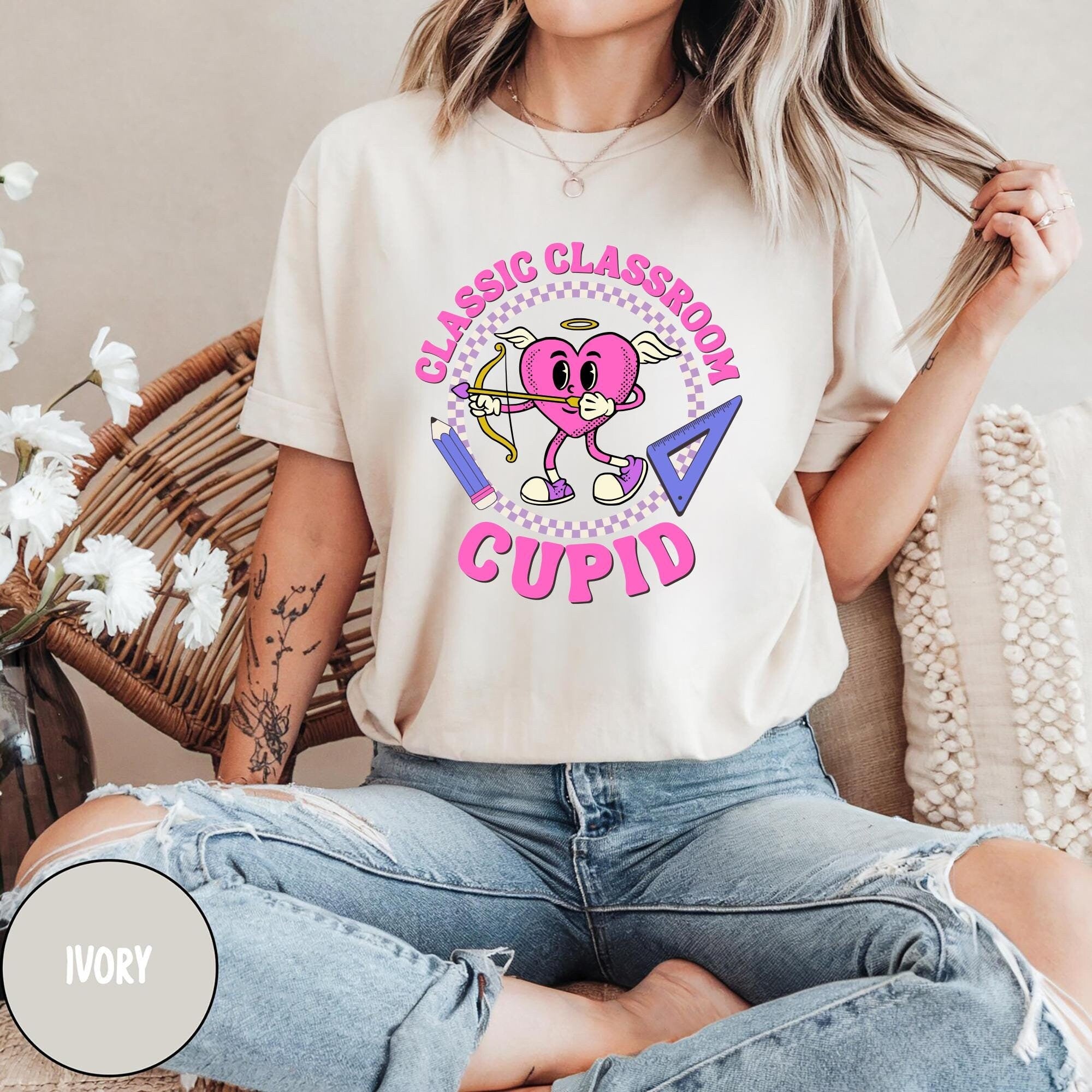 Classic Classroom Cupid Teacher Shirt Teacher Valentine Sweatshirt Cupid39s Favorite Teacher Valentine Teacher Gift Teacher Squad Sweatshirt – Cozy Vibes · Perfect For Daily Wear