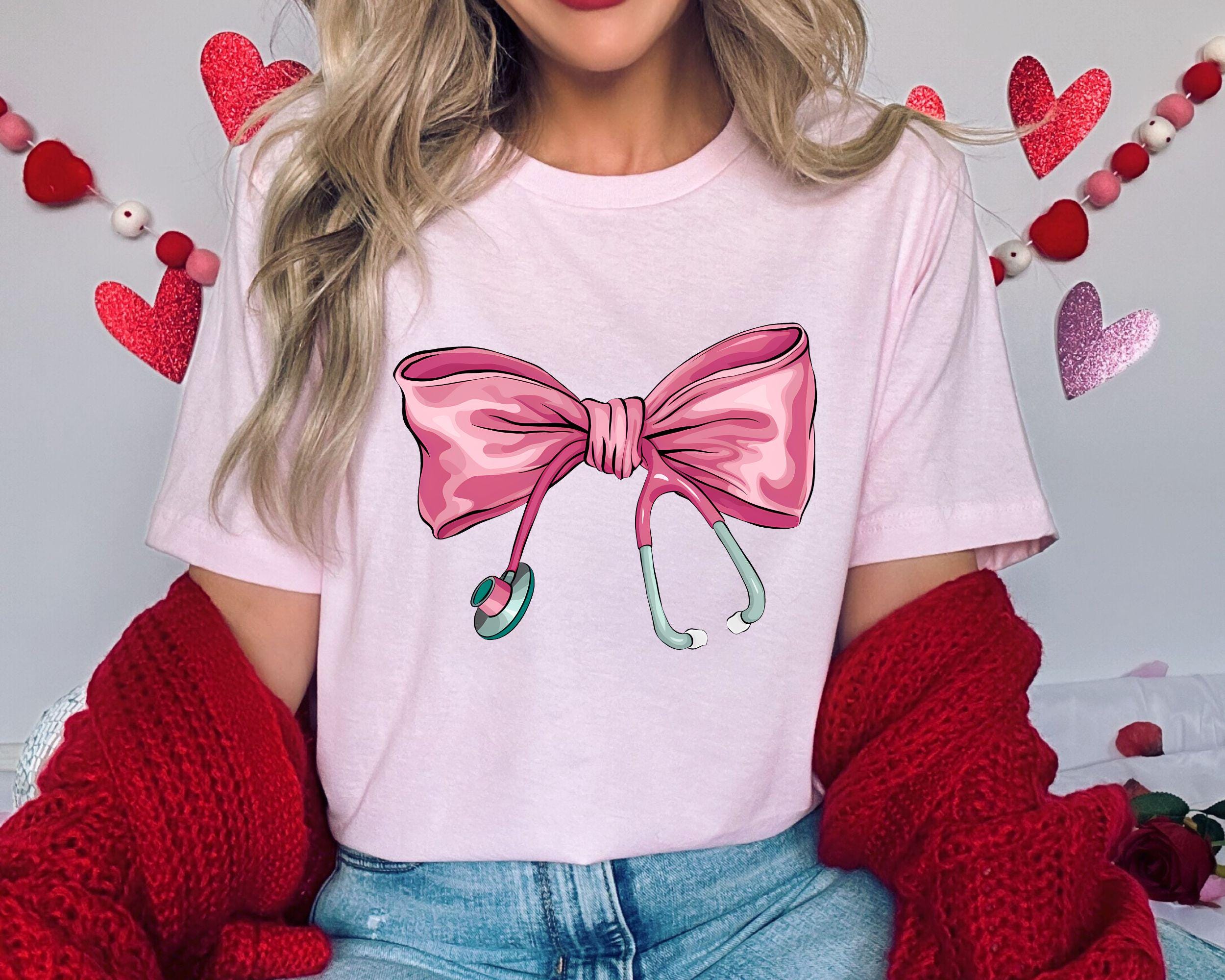 Coquette Nurse Stethoscope Bow Sweatshirt Gift for Nurse Bow Oversized Shirt Nurse Appreciation Valentine39s Day Gift for Nurse Pink Bow Sweatshirt – Feel-Good Design · Top Pick For Any Outfit