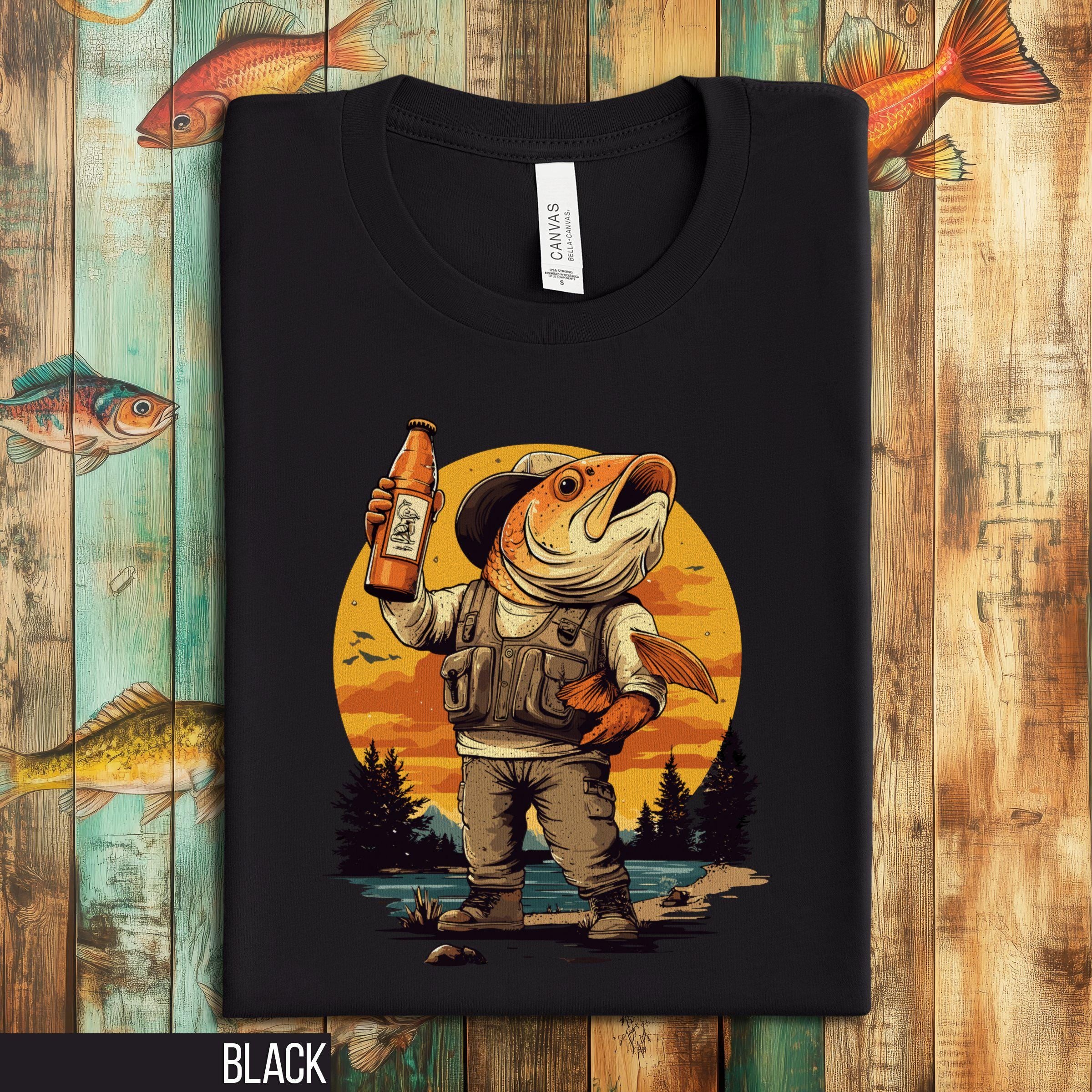 Funny Fishing Tshirt Fisherman T Shirt for Outdoor Lovers Humorous Angler Shirt Beer Lover Tee Unique Fishing Gift Dad Shirt Graphic Tee – Soft Feel · Trending Graphic Apparel