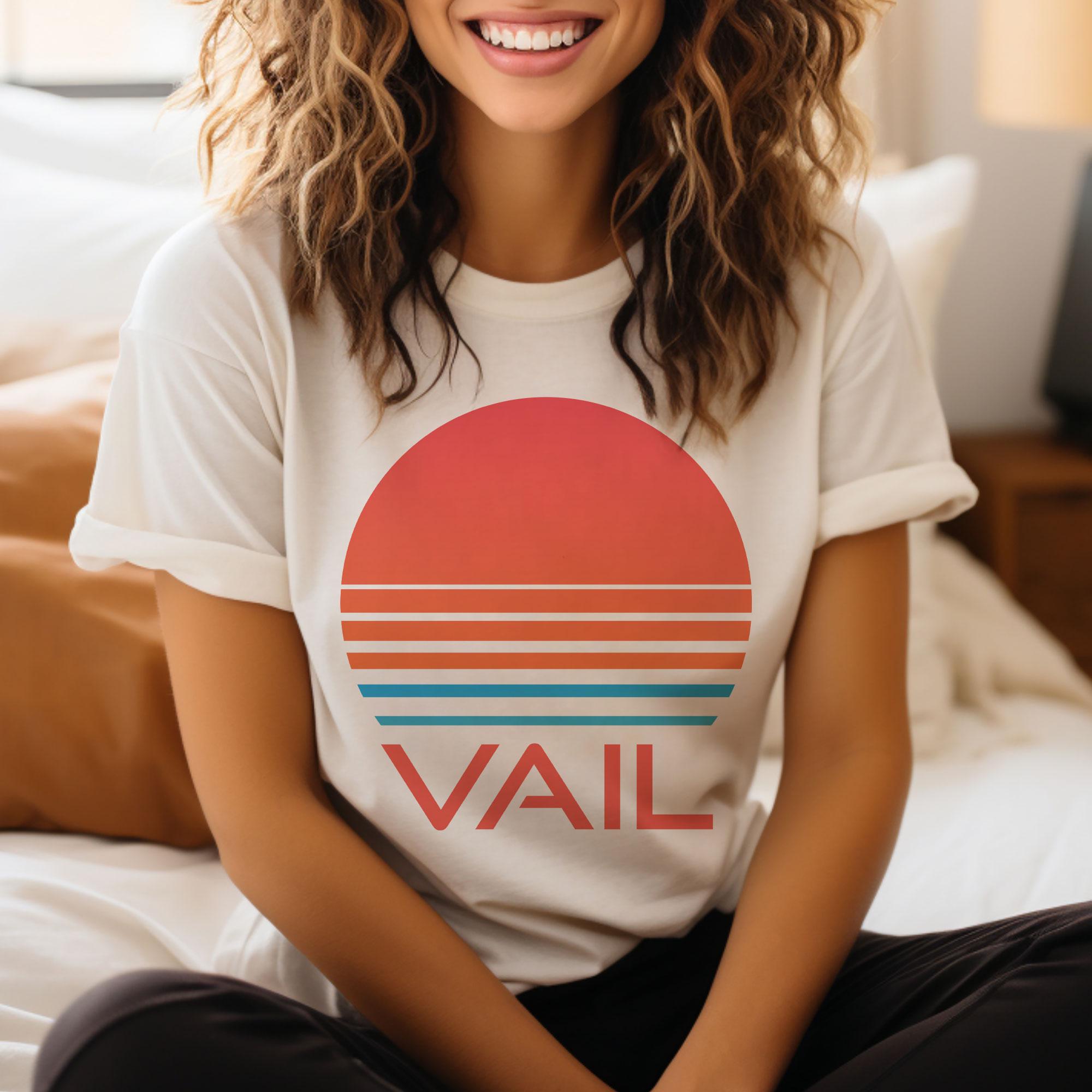 Vail Colorado TShirt Retro 80s Unisex Vail Shirt Personalization Available Graphic Tee – Feel-Good Design · Must-Have Style