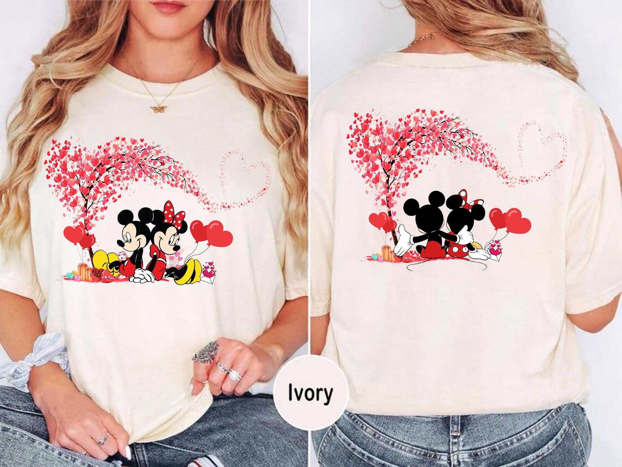 Mickey Minnie Valentine Shirt Disneyland Valentines Day Couple Tee Mickey Minnie Shirt Gift for Disney Lovers Disney Valentine Sweatshirt Sweatshirt – Easygoing Wear · High-Quality Print
