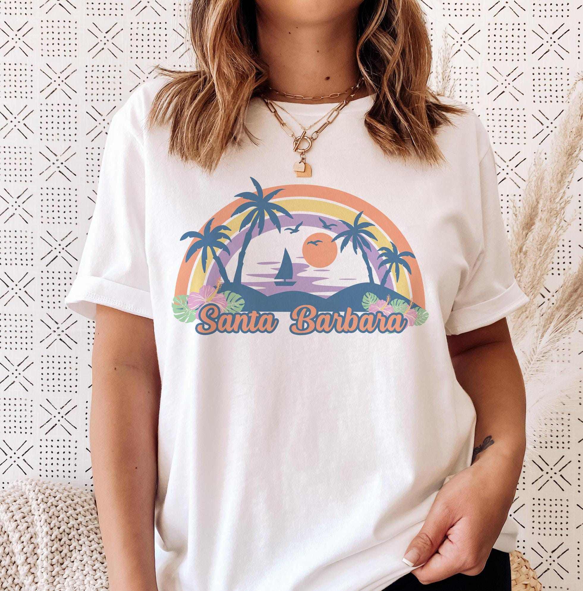 Santa Barbara California TShirt Retro Beach Unisex Santa Barbara Shirt Personalization Available Graphic Tee – Soft Feel · Top Pick For Any Outfit