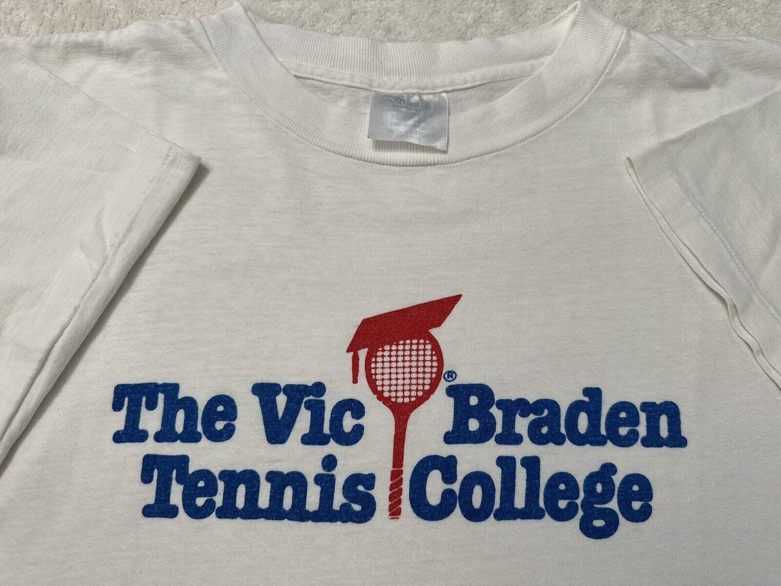 Vintage 1980s 80s 1990s 90s Vic Braden Tennis College Promo Practice T Shirt M L Graphic Tee – Everyday Comfort · Must-Have Style