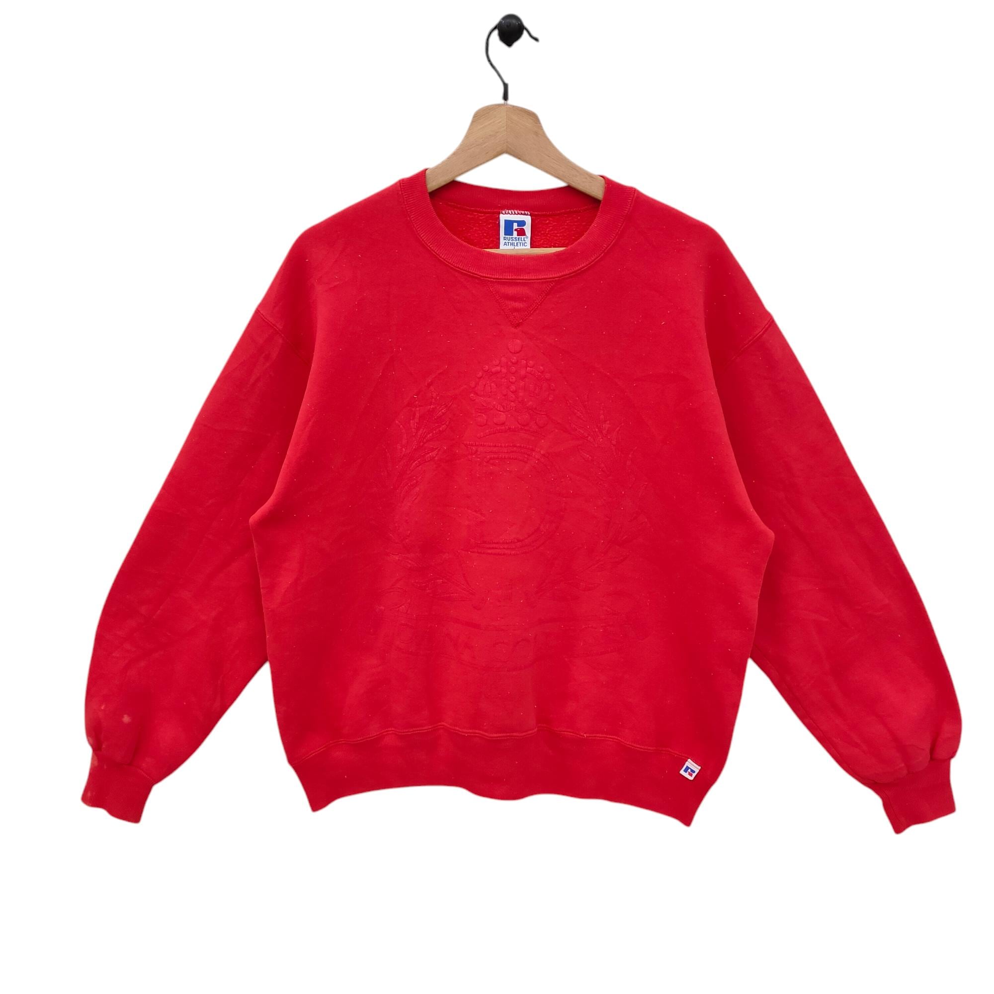 90s Russell Athletic Crewneck Sweatshirt Large Vintage Dana College Sweater Jumper Red College sweat Size L Sweatshirt – Warm & Stylish · Must-Have Style
