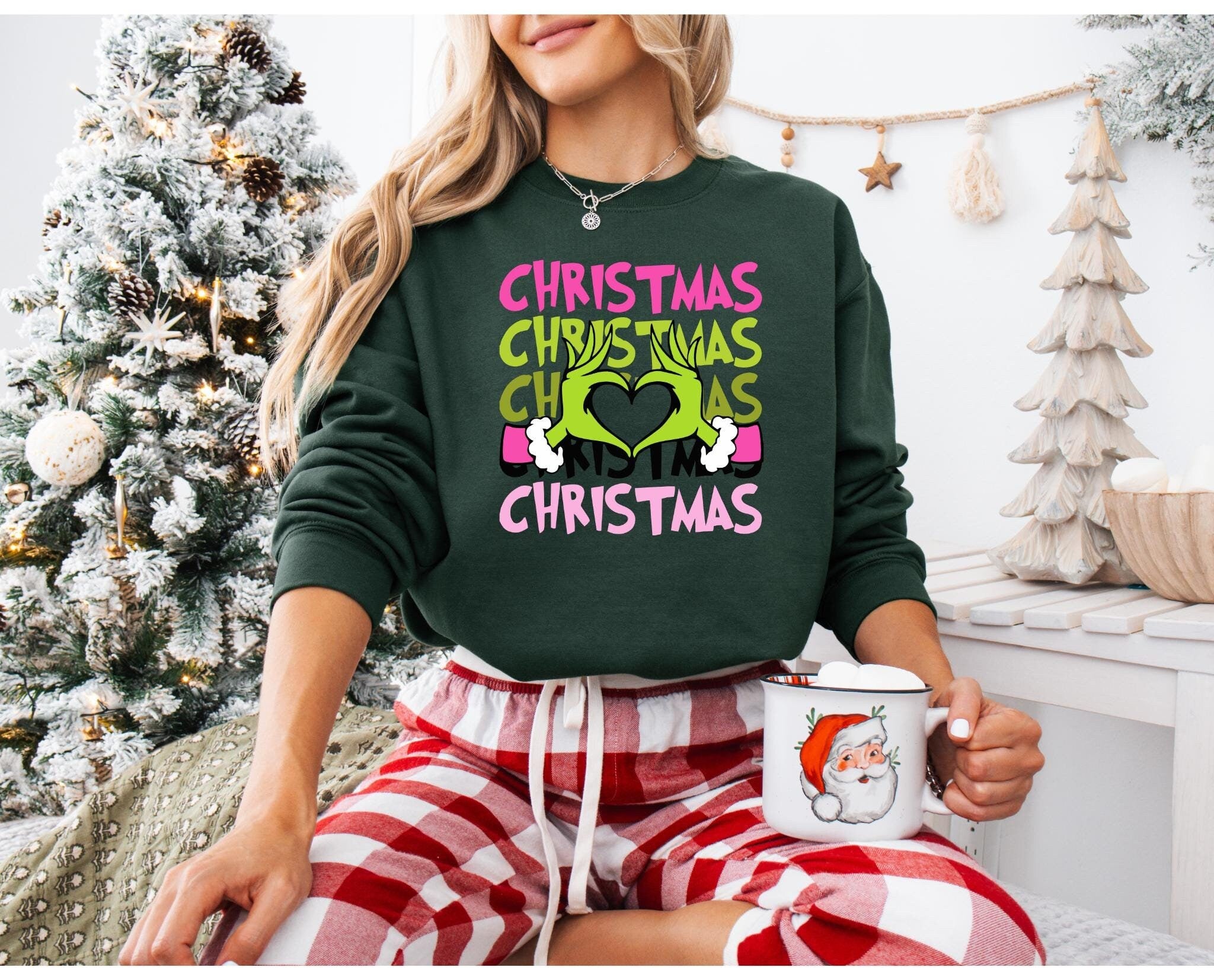 Christmas Sweatshirt Christmas Grinch Shirt Retro Movie Sweater Grinchmas Tee Matching Christmas Pajamas Matching Christmas Pajamas Sweatshirt – Fan Favorite · Perfect For Daily Wear