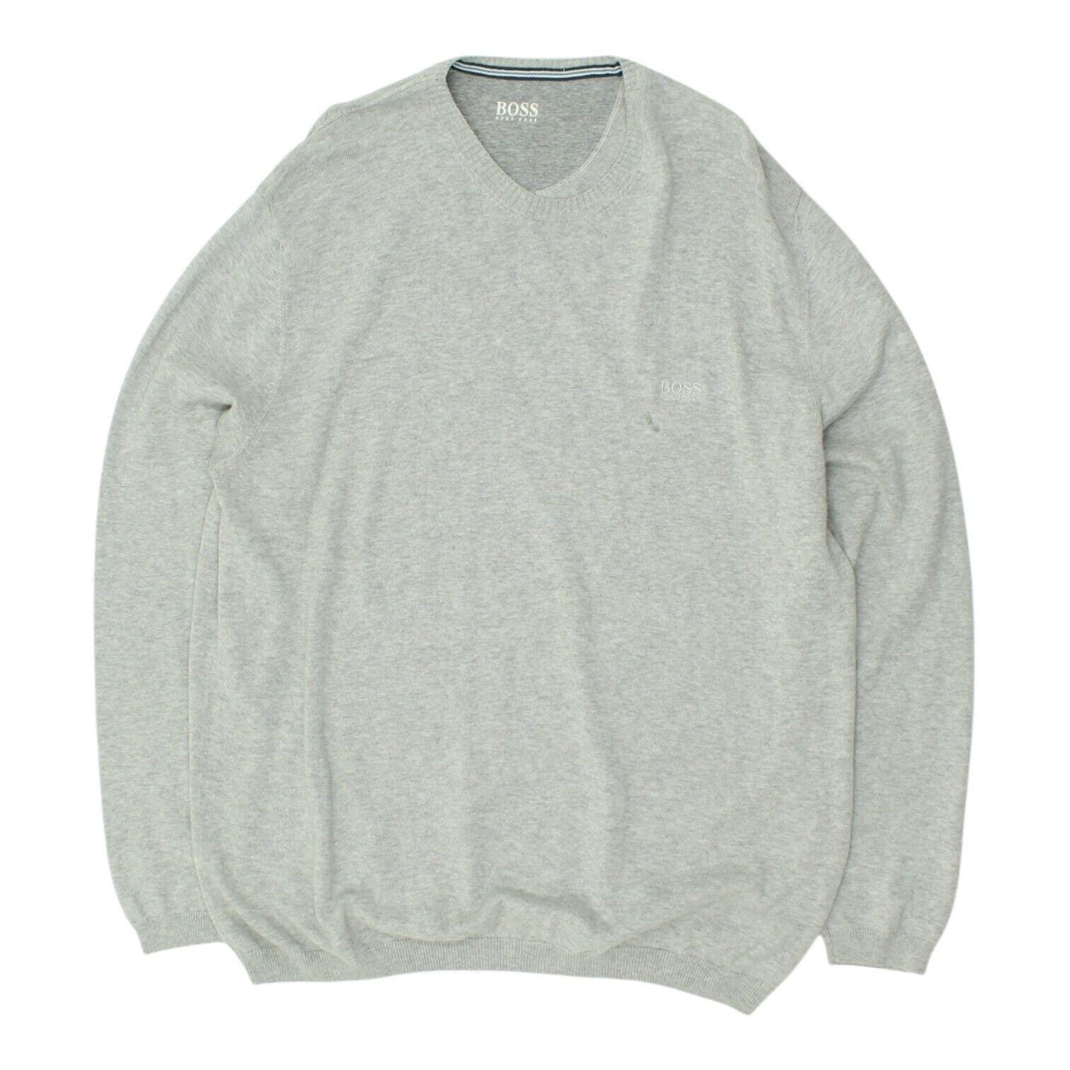 Hugo Boss Mens Grey V Neck Knit Sweater Vintage Designer Jumper VTG Graphic Tee – Bold Style · Must-Have Style