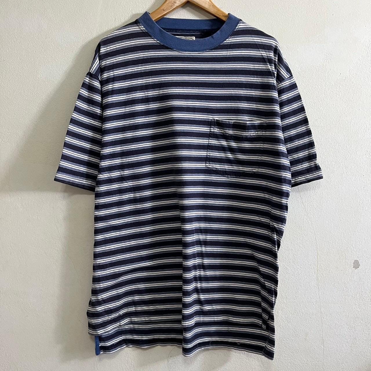 Vintage 90s Striped T Shirt Graphic Tee – Soft Feel · High-Quality Print