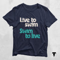 Live to Swim Shirt Swim to Live Funny Swimming Gift Beach Shirt Retro Swim Shirt Swim As Fly Shirt Swimmer Tee Graphic Tee – Cozy Vibes · Must-Have Style