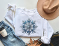 Blue Snowflakes Sweatshirt Snowflake Christmas Shirt Christmas Gifts Snowflake Winter Shirt Women39s sweatshirts glitter effect shirt Sweatshirt – Soft Feel · Great Gift For Fans