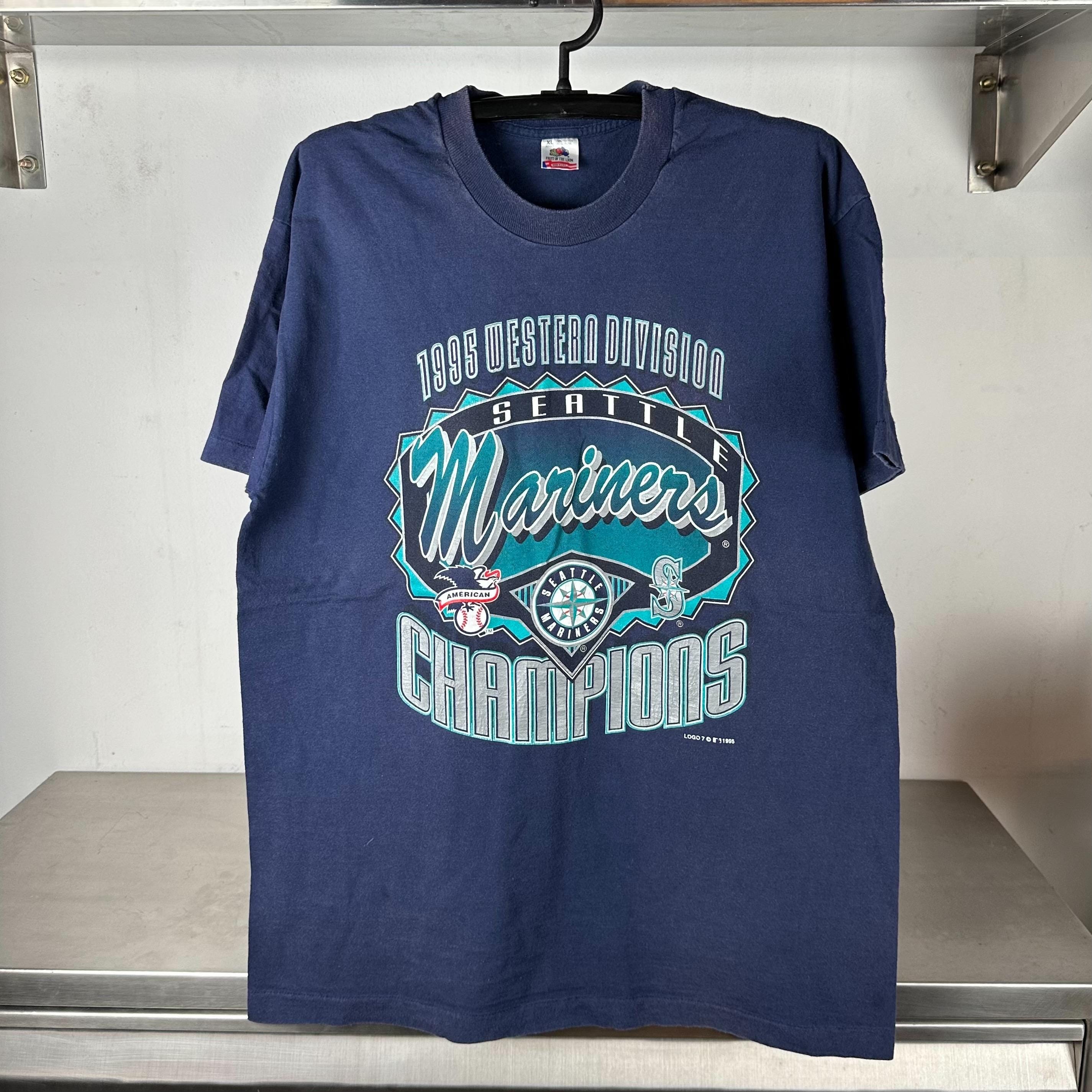 Vintage 1995 Seattle Mariners Baseball Playoffs Western Division Champions MLB single stitch T shirt Vintage Sports Tees Vintage MLB Tees Graphic Tee – Premium Graphic · Trending Graphic Apparel