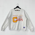 Vintage 90s Kansas City Chiefs Sweatshirt Chiefs Crewneck Chiefs Sweater Pullover Sportswear NFL Kansas City Chiefs Patch Logo Grey Small Sweatshirt – Premium Graphic · High-Quality Print