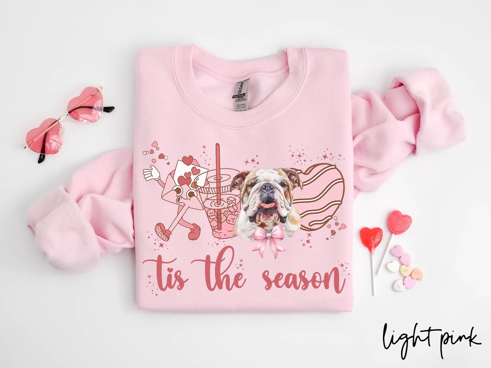 English Bulldog Dog Valentine39s Day Sweatshirt Valentines English Bulldog Gifts Dog Mom Crewneck Shirt Long Sleeve Sweatshirt – Bold Style · Great Gift For Fans
