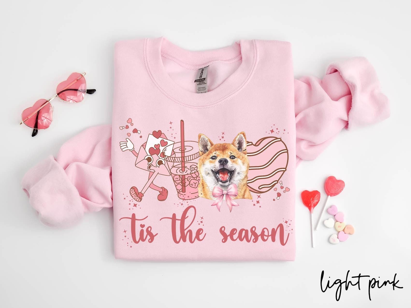 Shiba Inu Dog Valentine39s Day Sweatshirt Valentines Shiba Inu Gifts Dog Mom Crewneck Shirt Long Sleeve Sweatshirt – Easygoing Wear · Trending Graphic Apparel