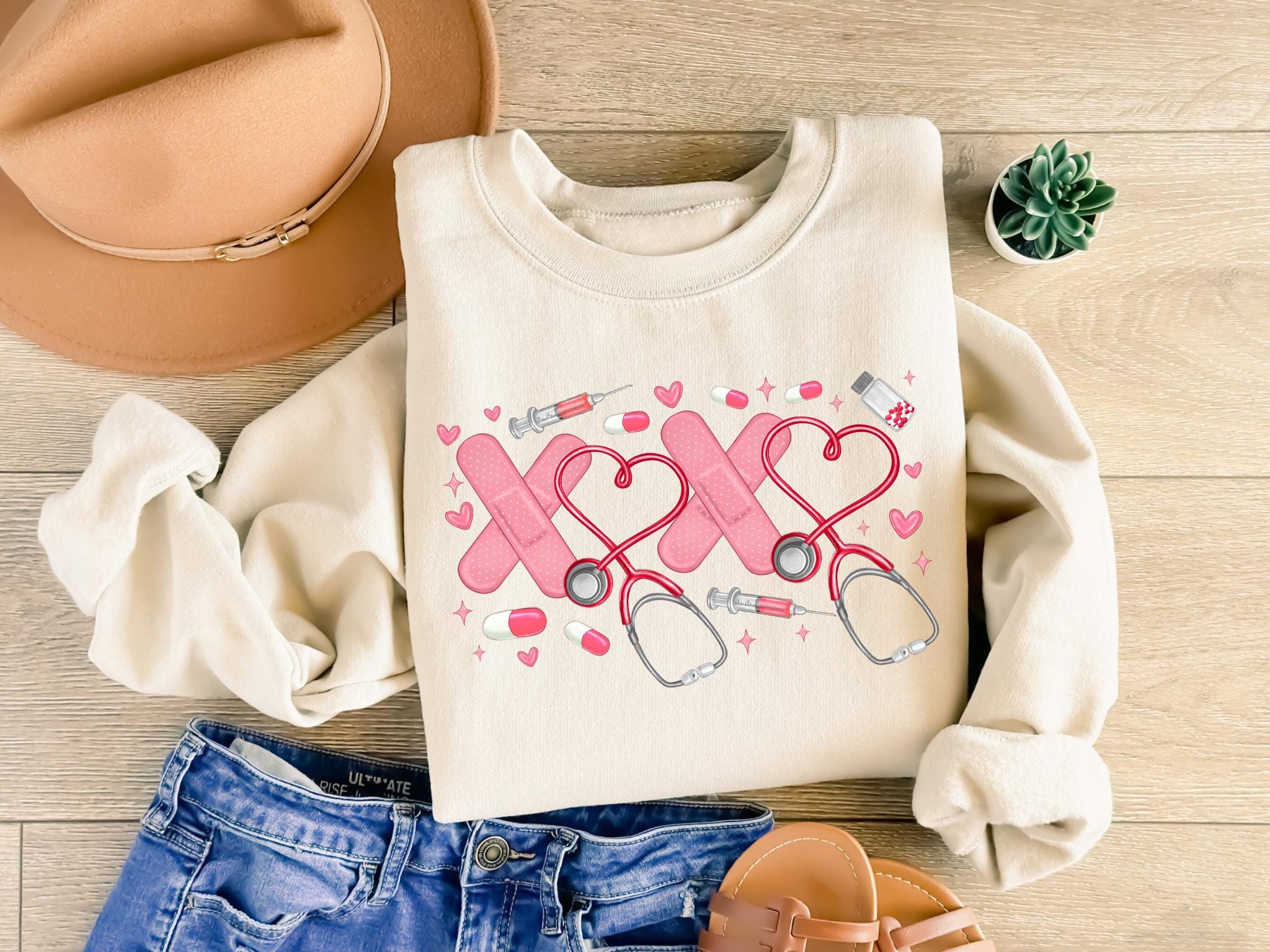 XOXO Nurse Sweatshirt Valentines Day Shirt Sweatshirt For Nurse Valentines Day Gift for Nurse Trendy Shirt Women39s sweatshirt gift Sweatshirt – Everyday Comfort · Great Gift For Fans