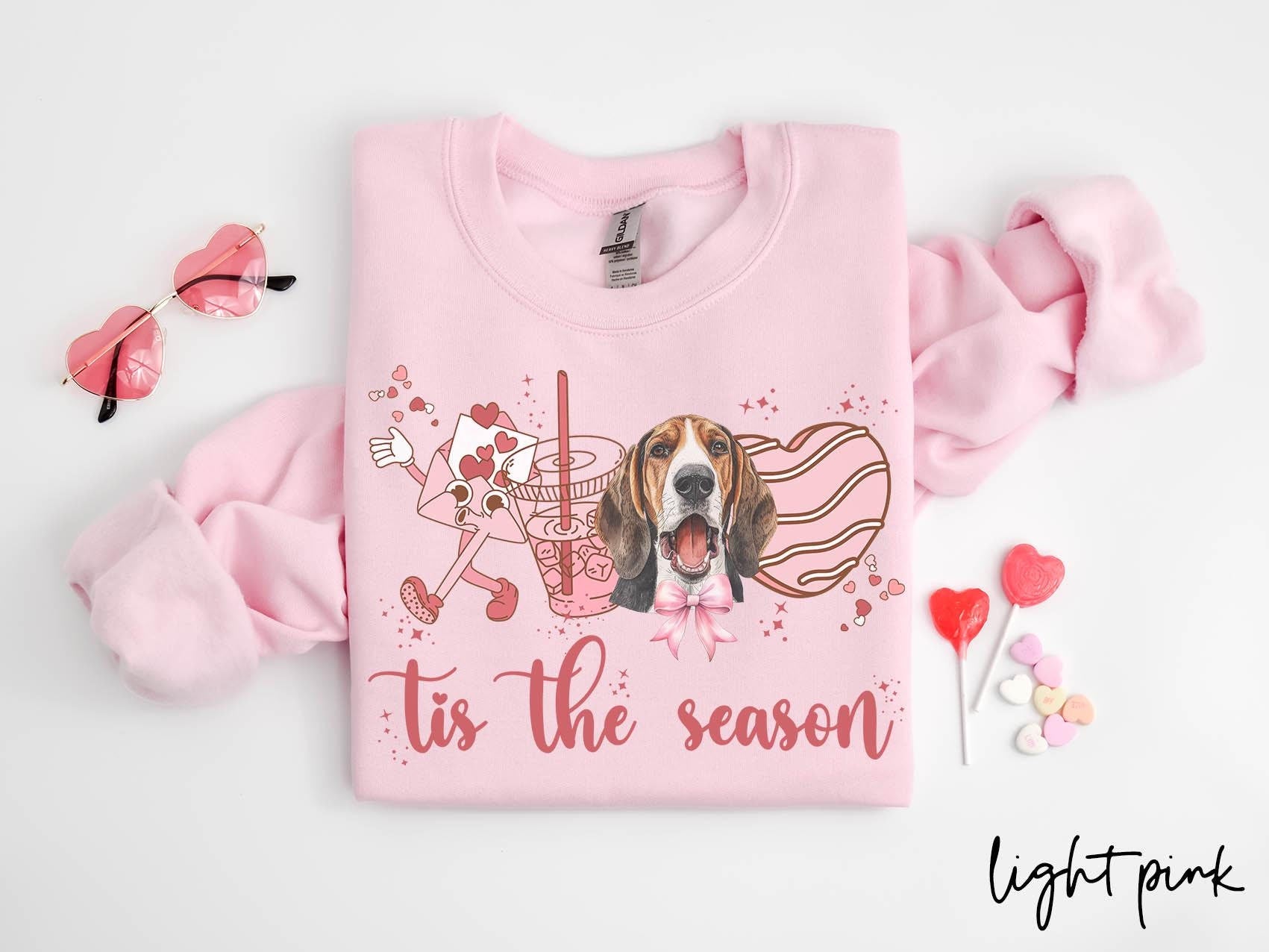 Foxhound Dog Valentine39s Day Sweatshirt Valentines Foxhound Gifts Dog Mom Crewneck Shirt Long Sleeve Sweatshirt – Everyday Comfort · Must-Have Style