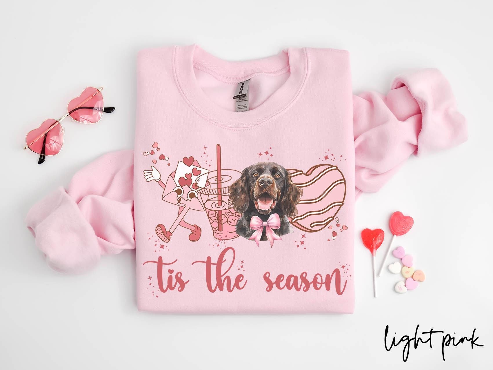 Boykin Spaniel Dog Valentine39s Day Sweatshirt Valentines Boykin Spaniel Gifts Dog Mom Crewneck Shirt Long Sleeve Sweatshirt – Fan Favorite · Trending Graphic Apparel