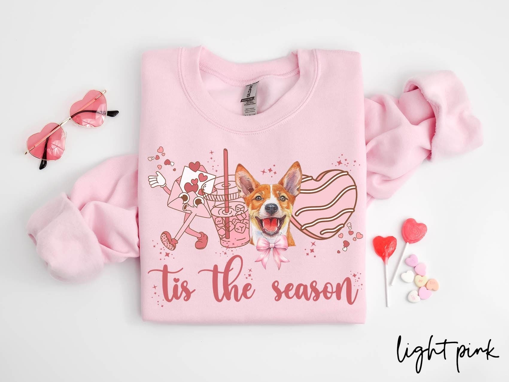 Basenji Dog Valentine39s Day Sweatshirt Valentines Basenji Gifts Dog Mom Crewneck Shirt Long Sleeve Sweatshirt – Feel-Good Design · Great Gift For Fans