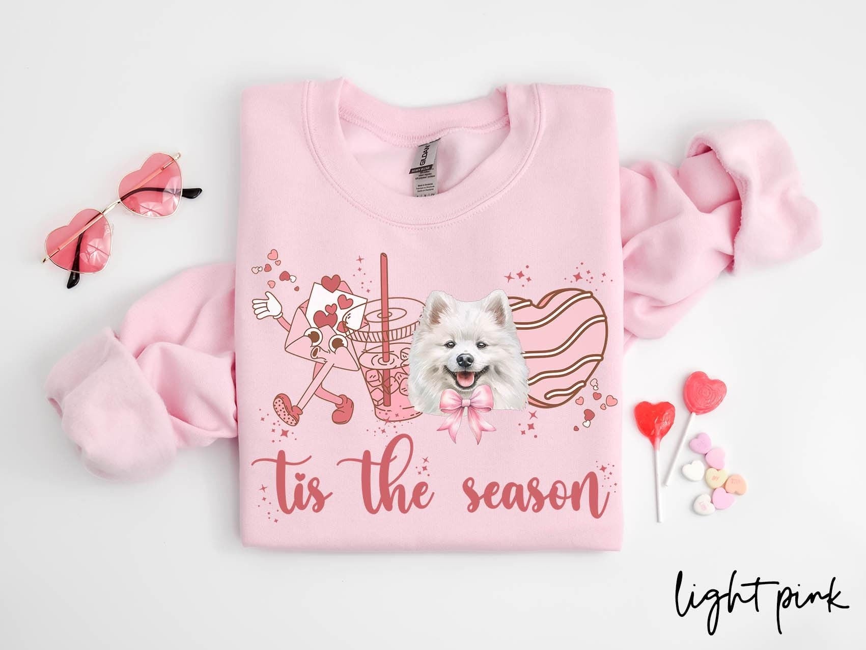 American Eskimo Dog Valentine39s Day Sweatshirt Valentines American Eskimo Gifts Dog Mom Crewneck Shirt Long Sleeve Sweatshirt – Fan Favorite · High-Quality Print