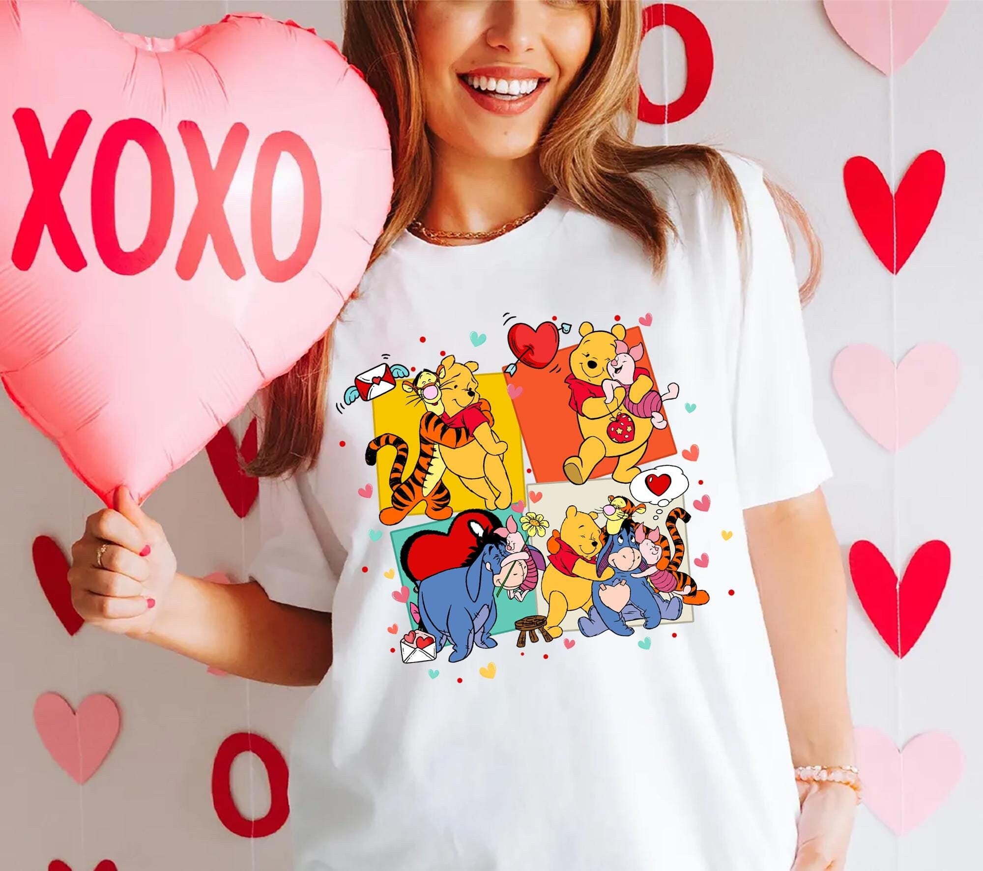 Disney Winnie the Pooh and Friends Valentine Shirt Winnie The Pooh Love Sweatshirt Disneyland Valentine Matching Tee Cute Valentine Gift Sweatshirt – Warm & Stylish · Great Gift For Fans