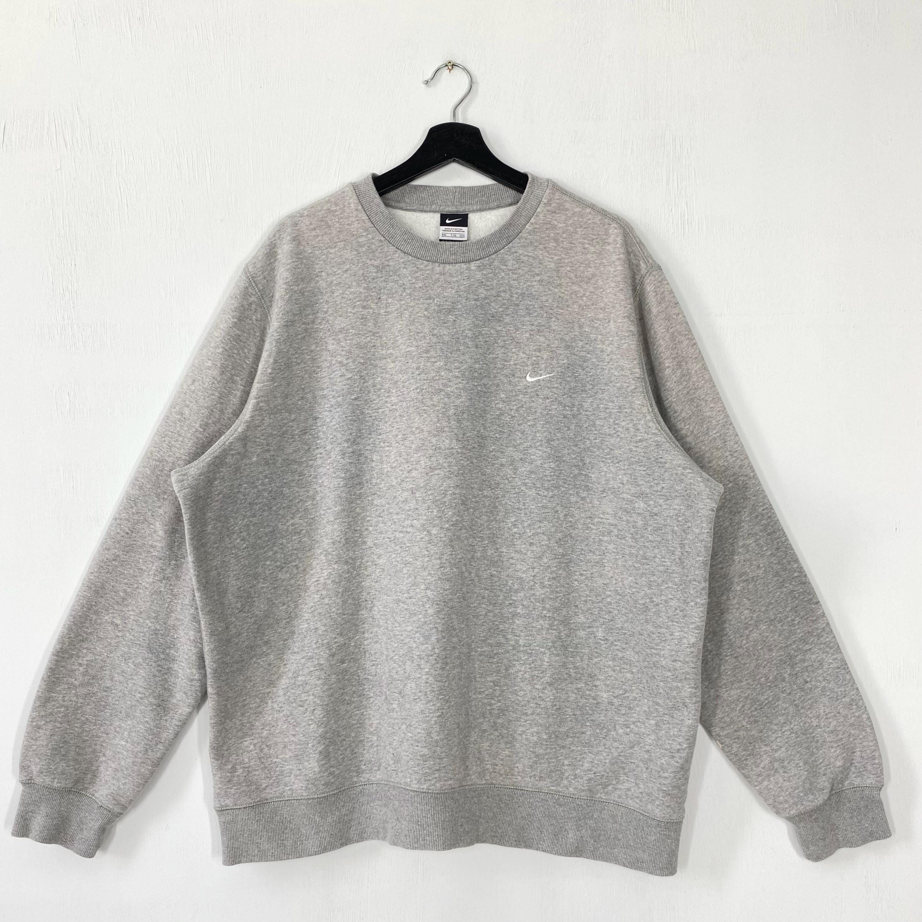 Vintage Nike Sweatshirt Nike Crewneck Nike Swoosh Sweater Pullover Nike Air Sportswear Jumper Nike Swoosh Embroidered Logo Grey XXLarge Sweatshirt – Warm & Stylish · Great Gift For Fans