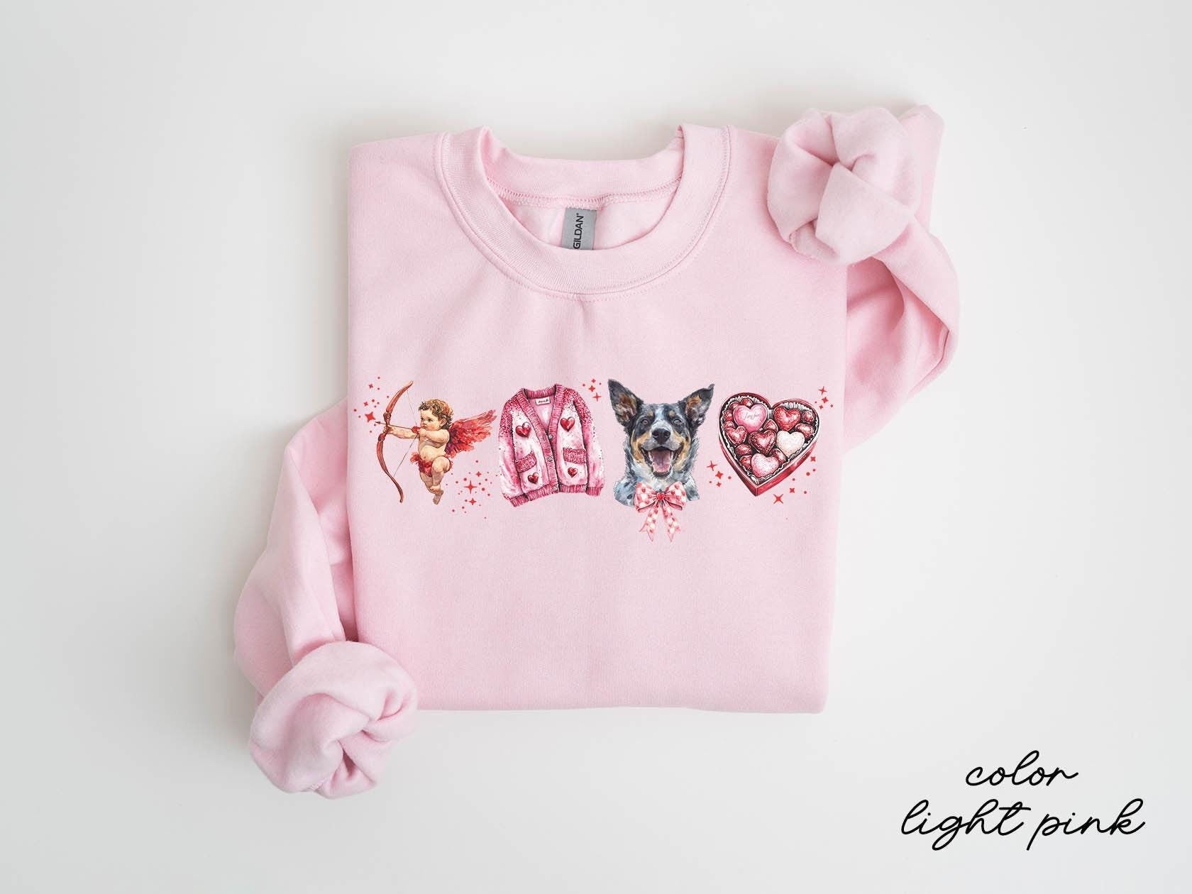 Australian Cattle Dog Valentine39s Day Sweatshirt Australian Cattle Dog Valentine39s Day Gifts Crewneck Shirt Women Sweatshirt – Feel-Good Design · Perfect For Daily Wear