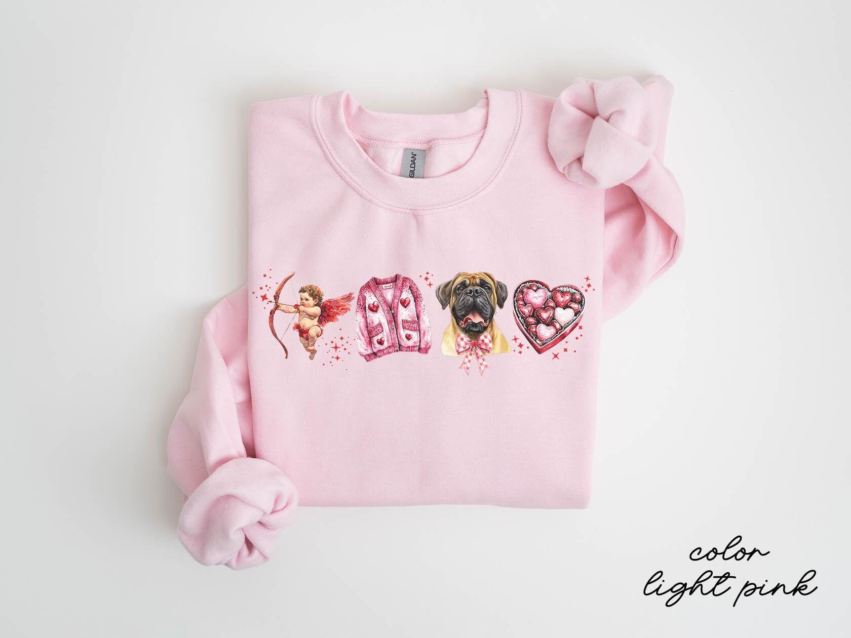 Bullmastiff Dog Valentine39s Day Sweatshirt Bullmastiff Dog Valentine39s Day Gifts Crewneck Shirt Women Sweatshirt – Everyday Comfort · High-Quality Print