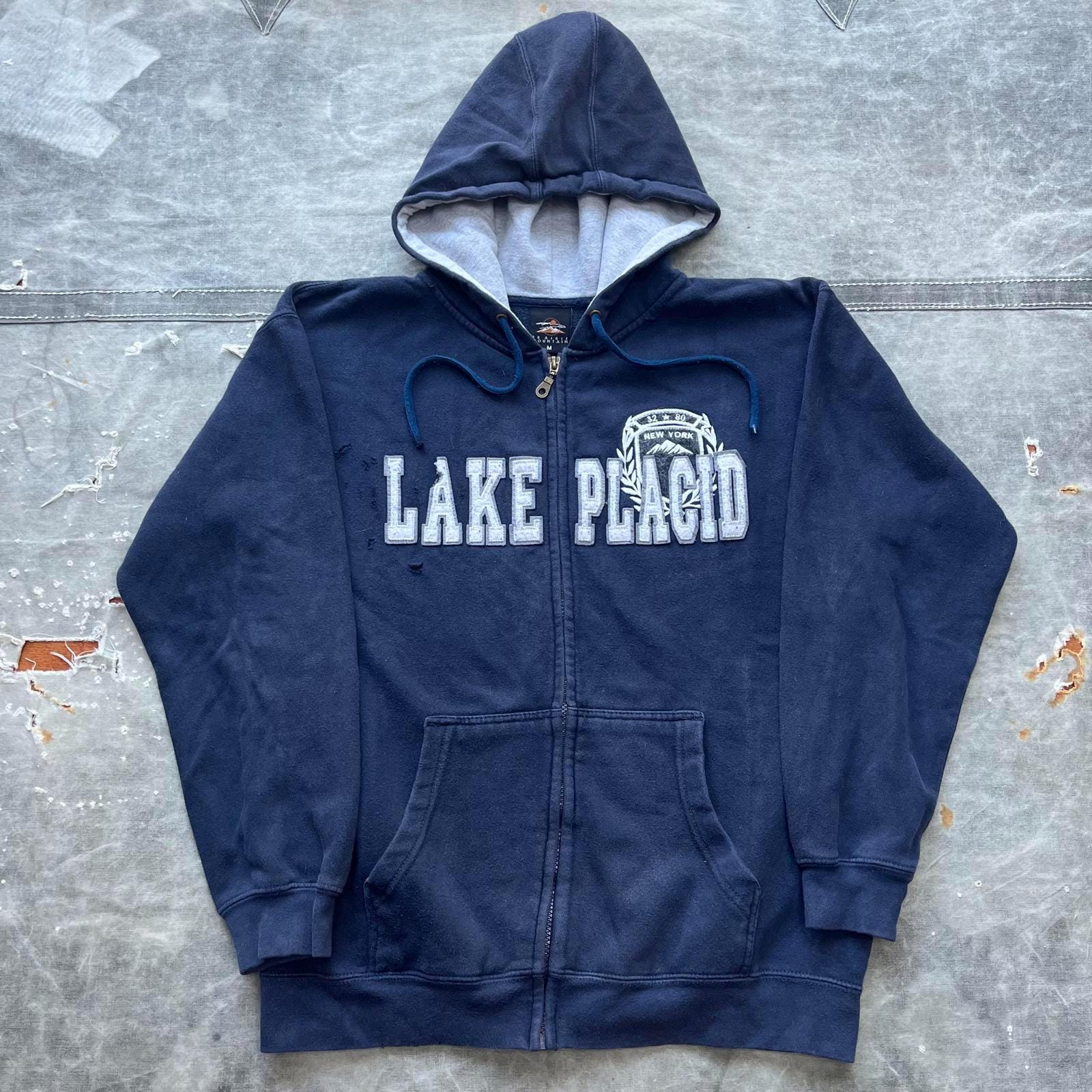 Vintage 90s Y2K New York Lake Placid Full Zip Grunge Hoodie Hoodie – Feel-Good Design · High-Quality Print