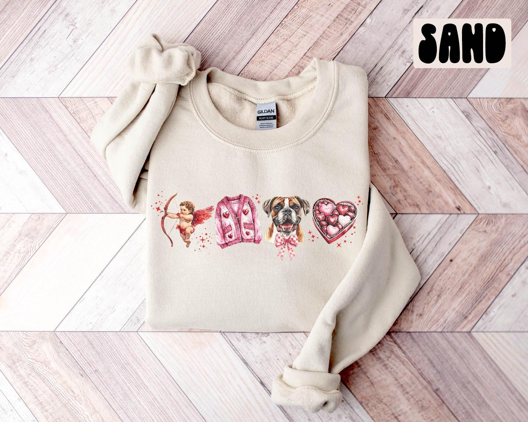 Boxer Dog Valentine39s Day Sweatshirt Boxer Dog Valentine39s Day Gifts Crewneck Shirt Women Sweatshirt – Fan Favorite · Great Gift For Fans