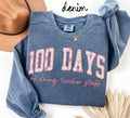 100 Days of School Sweatshirt Teacher Gifts Graduation Gifts Pink Toile Crewneck Chinoiserie Shirt for Women Sweatshirt – Bold Style · Great Gift For Fans