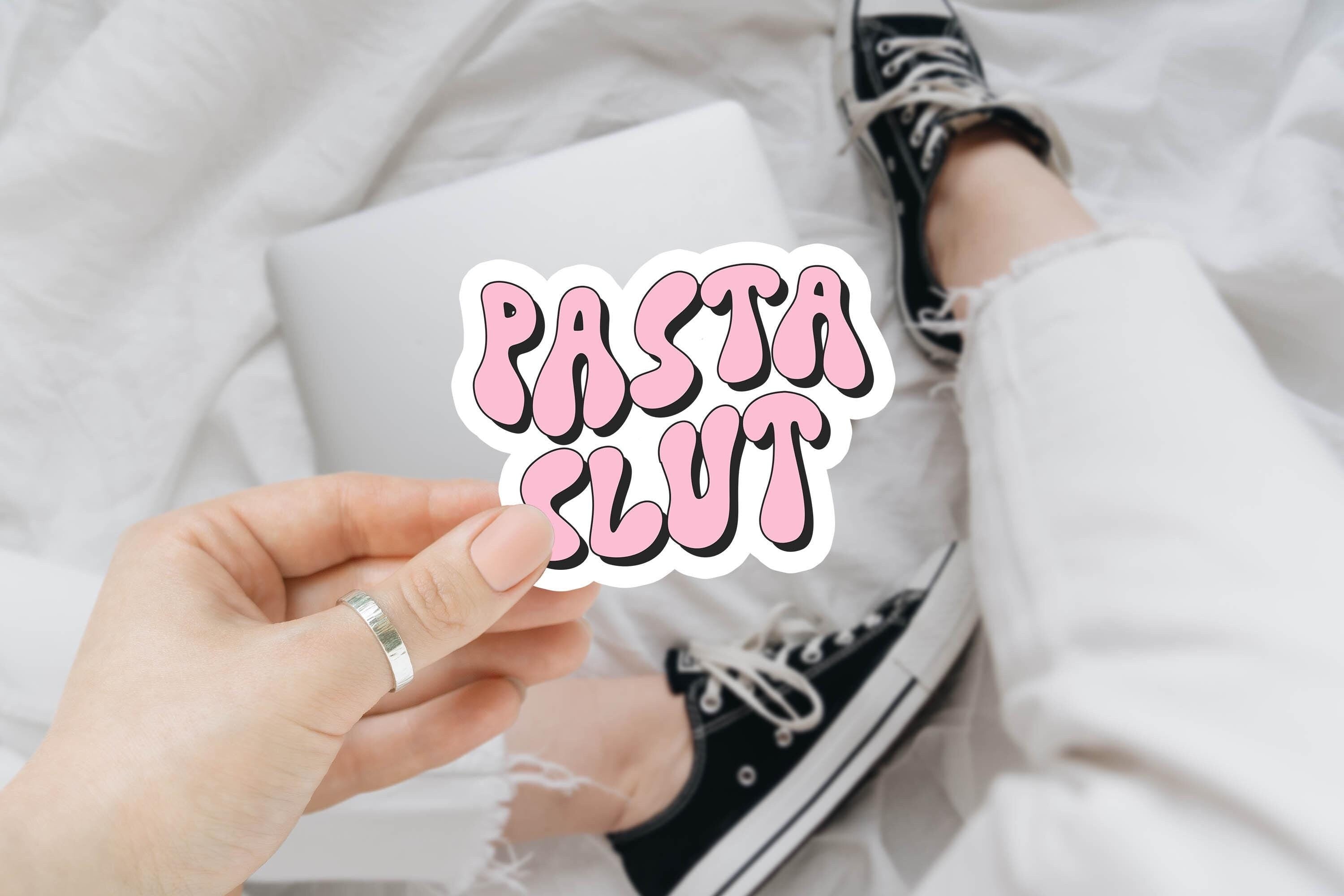 Pasta Slut Sticker Pasta Gifts Kiss Cut Sticker Trendy Sticker Cute Sticker Laptop Decal Graphic Tee – Bold Style · High-Quality Print