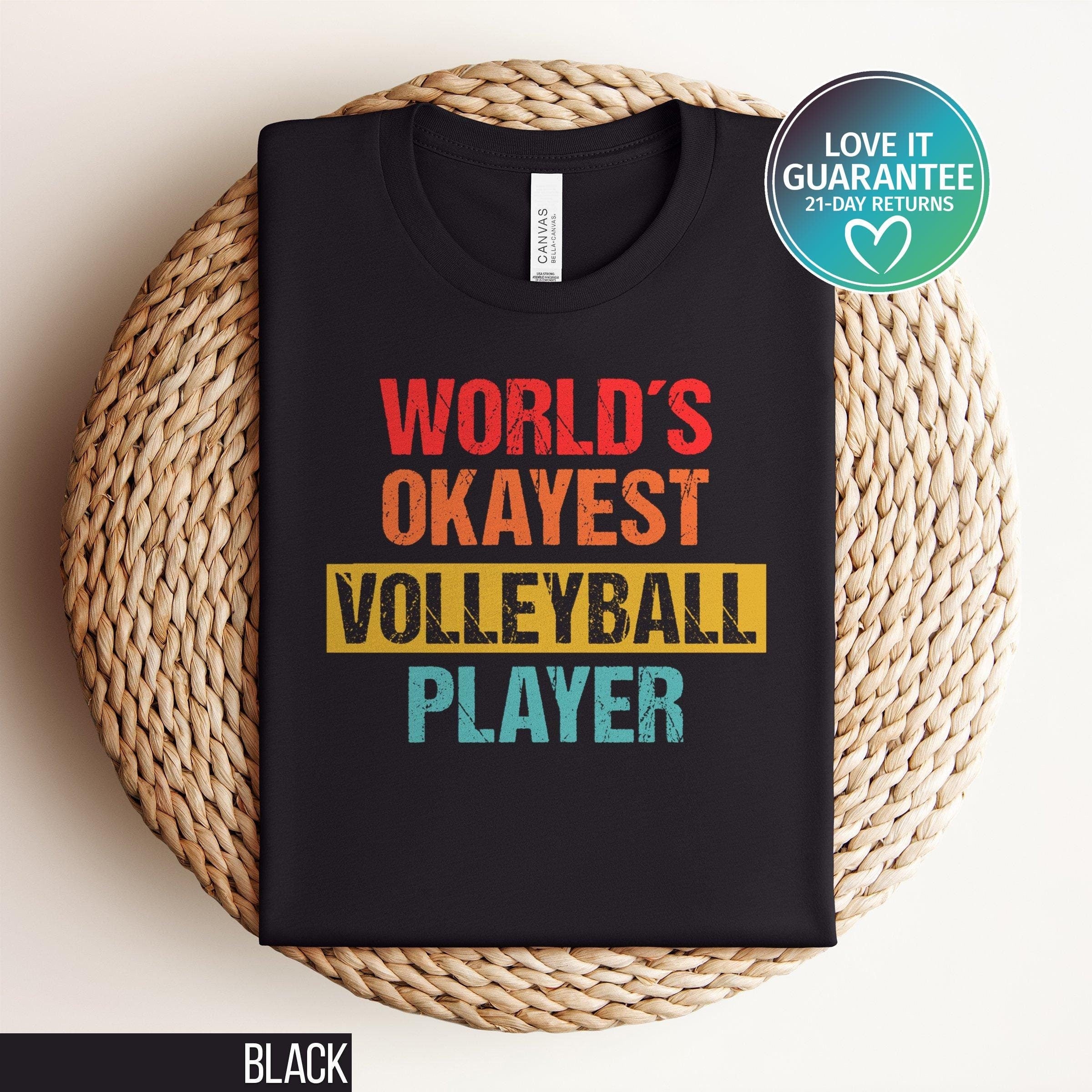 Funny Volleyball Player T Shirt Worlds Okayest Shirt Sports Lover Gift Humorous Tee for Volleyball Players Sarcasm Lover Tee Ironic Top Graphic Tee – Aesthetic Look · Top Pick For Any Outfit