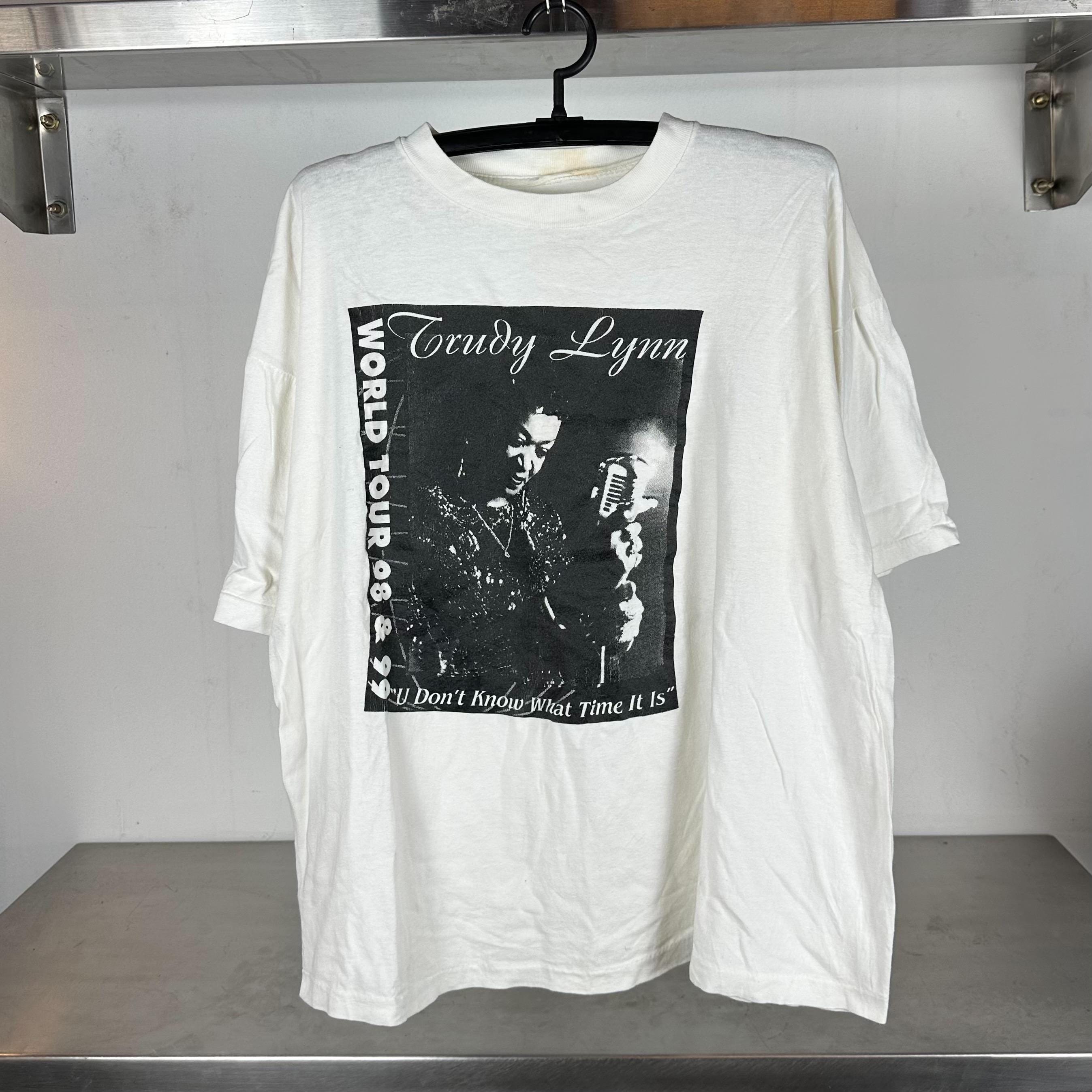 Vintage 1999 Trudy Lynn U Dont Know What Time It Is World Tour Concert Promo single stitch T shirt Vintage Music Tshirts Blues Music Graphic Tee – Feel-Good Design · High-Quality Print
