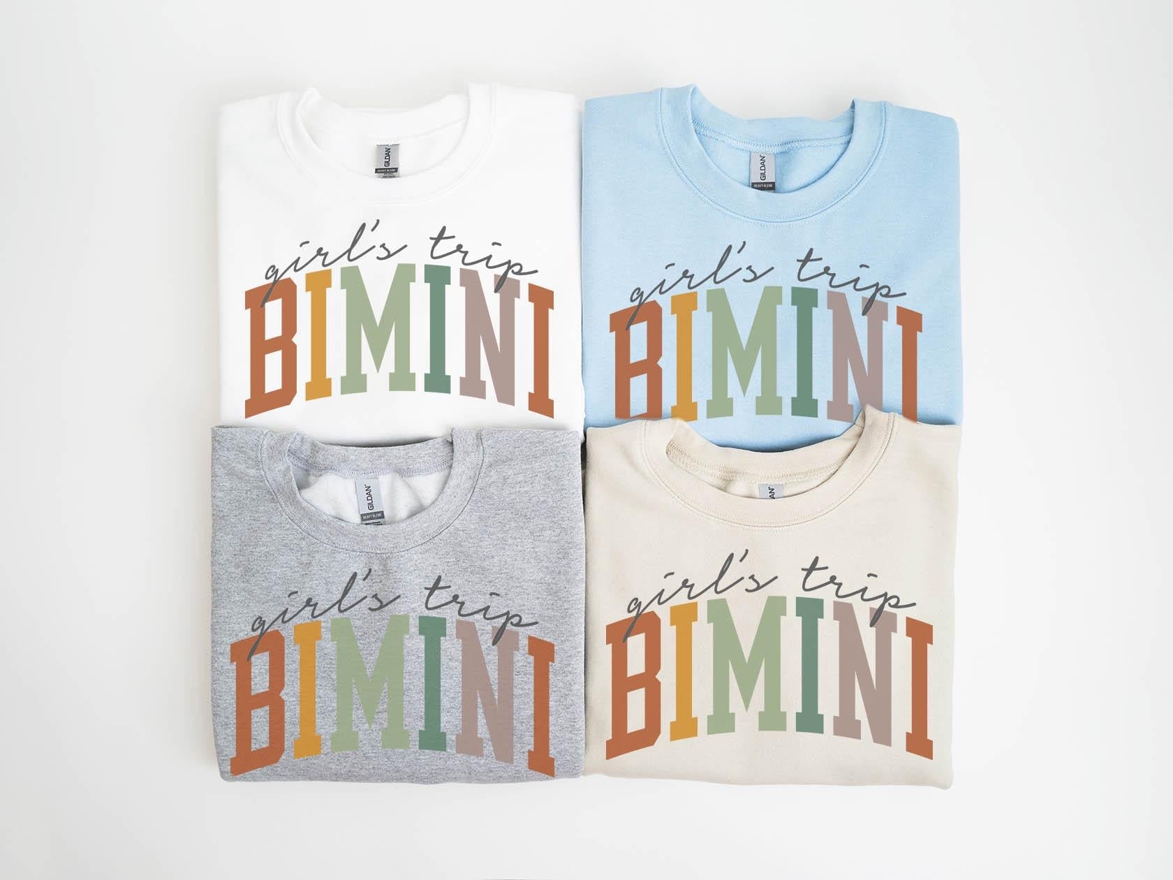 Bimini Bahamas Sweatshirt Girls Trip Sweatshirt Matching Group Crewneck Shirt Long Sleeve Sweatshirt – Soft Feel · Must-Have Style