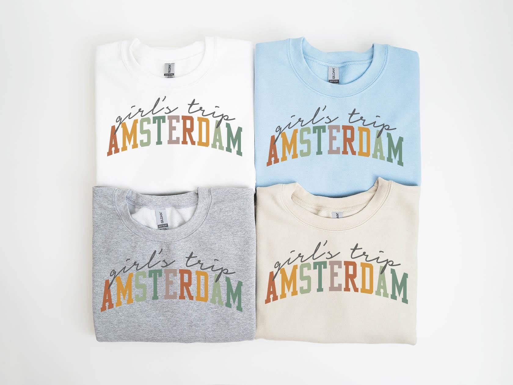 Amsterdam Netherlands Sweatshirt Girls Trip Sweatshirt Matching Group Crewneck Shirt Long Sleeve Sweatshirt – Fan Favorite · Must-Have Style