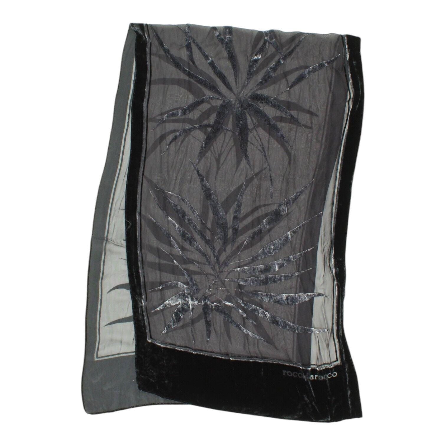 Roccobarocco Womens Black Silk Scarf Vintage Luxury High End Designer VTG Graphic Tee – Easygoing Wear · Top Pick For Any Outfit