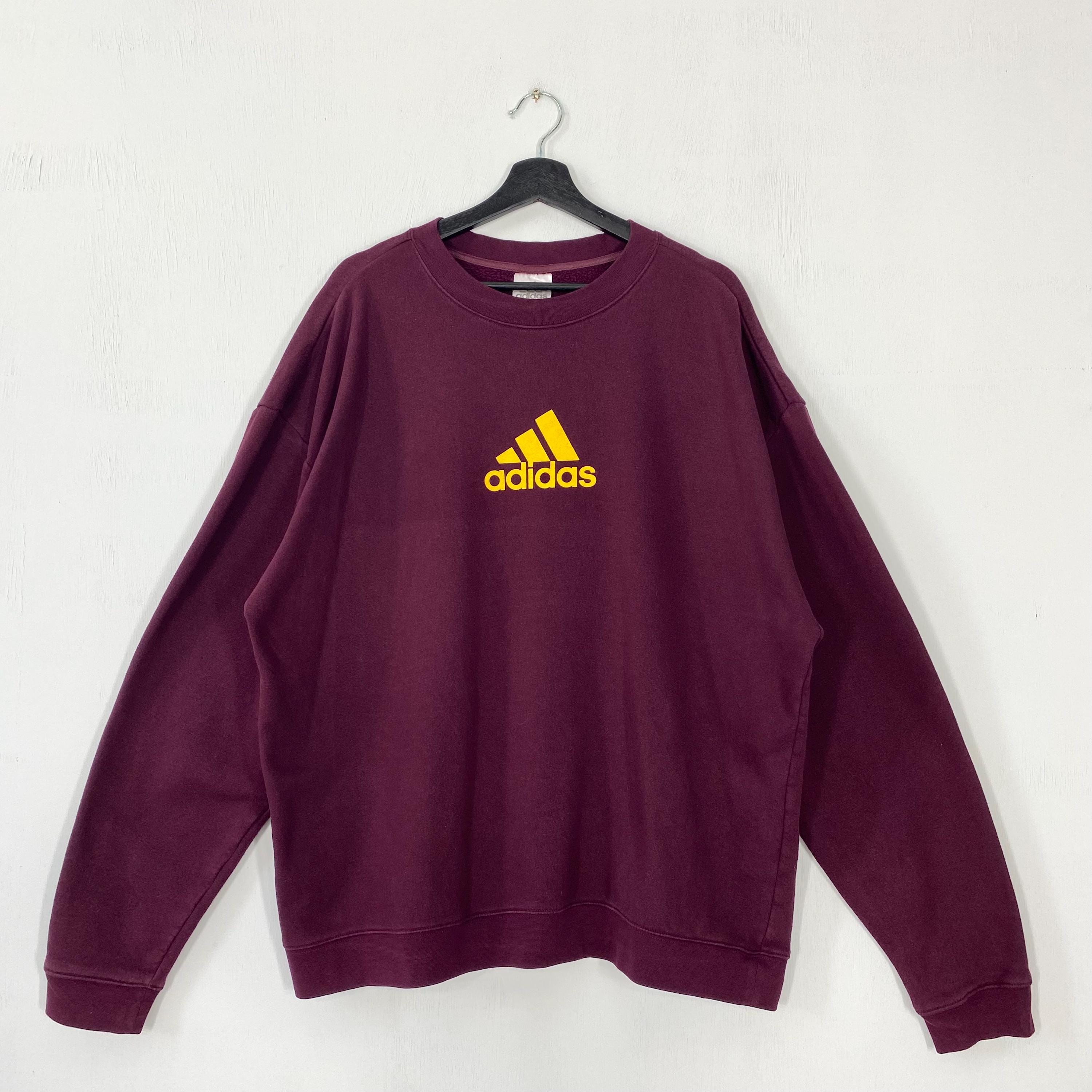 Vintage Adidas Sweatshirt Adidas Crewneck Adidas Sweater Pullover Adidas Equipment Sportswear Adidas Trefoil Print Logo Maroon XLarge Sweatshirt – Everyday Comfort · High-Quality Print