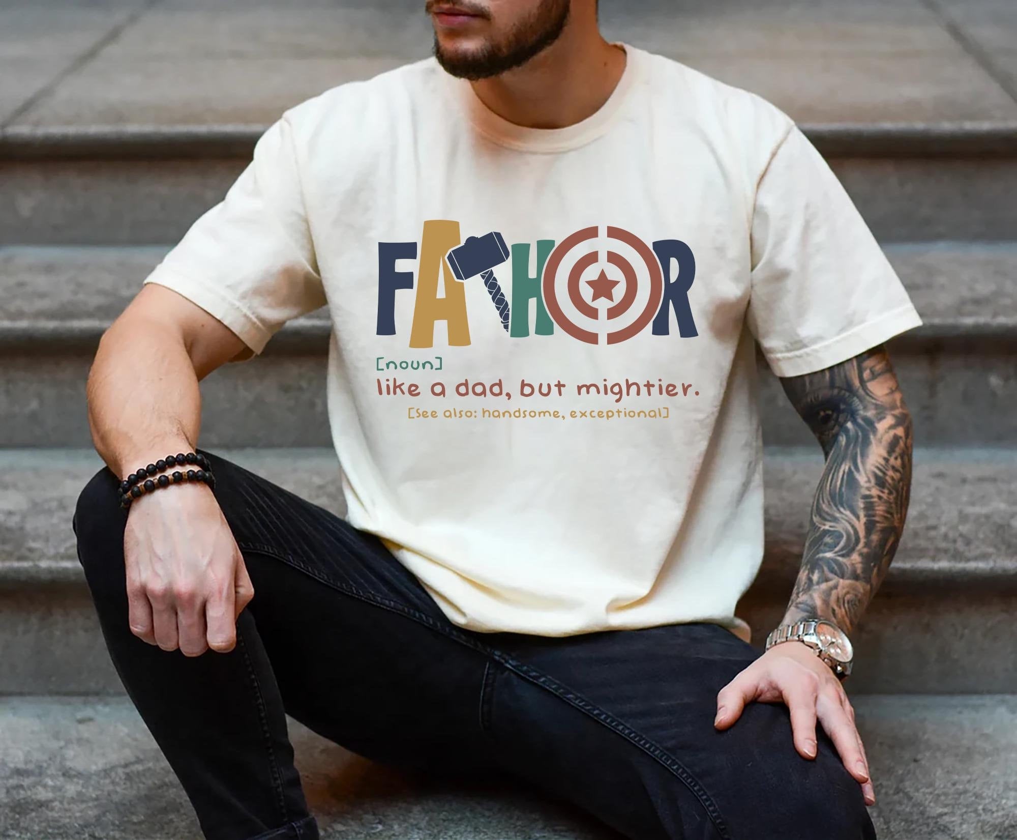 Fathor Definition T Shirt Fathers Day Mighty Dad Gift Dad Men39s Shirt Superhero Dad Shirt Funny Fathers Day Tee Graphic Tee – Aesthetic Look · Top Pick For Any Outfit