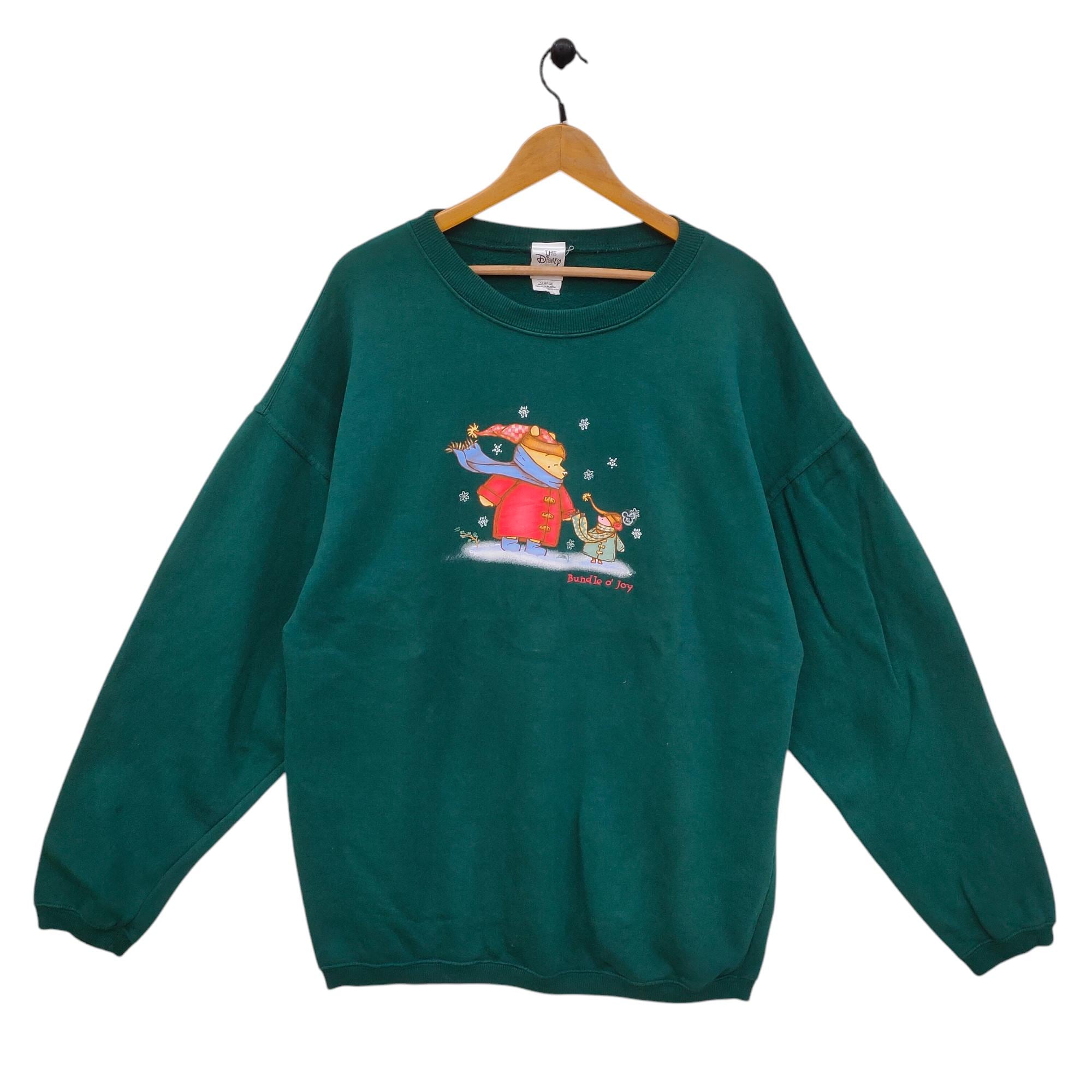 9039s Winnie The Pooh and Piglet Sweatshirt X Large Vintage Bundle o39 Joy Disney Character Sweater Jumper Pullover Crewneck Green Size XL Sweatshirt – Easygoing Wear · Perfect For Daily Wear