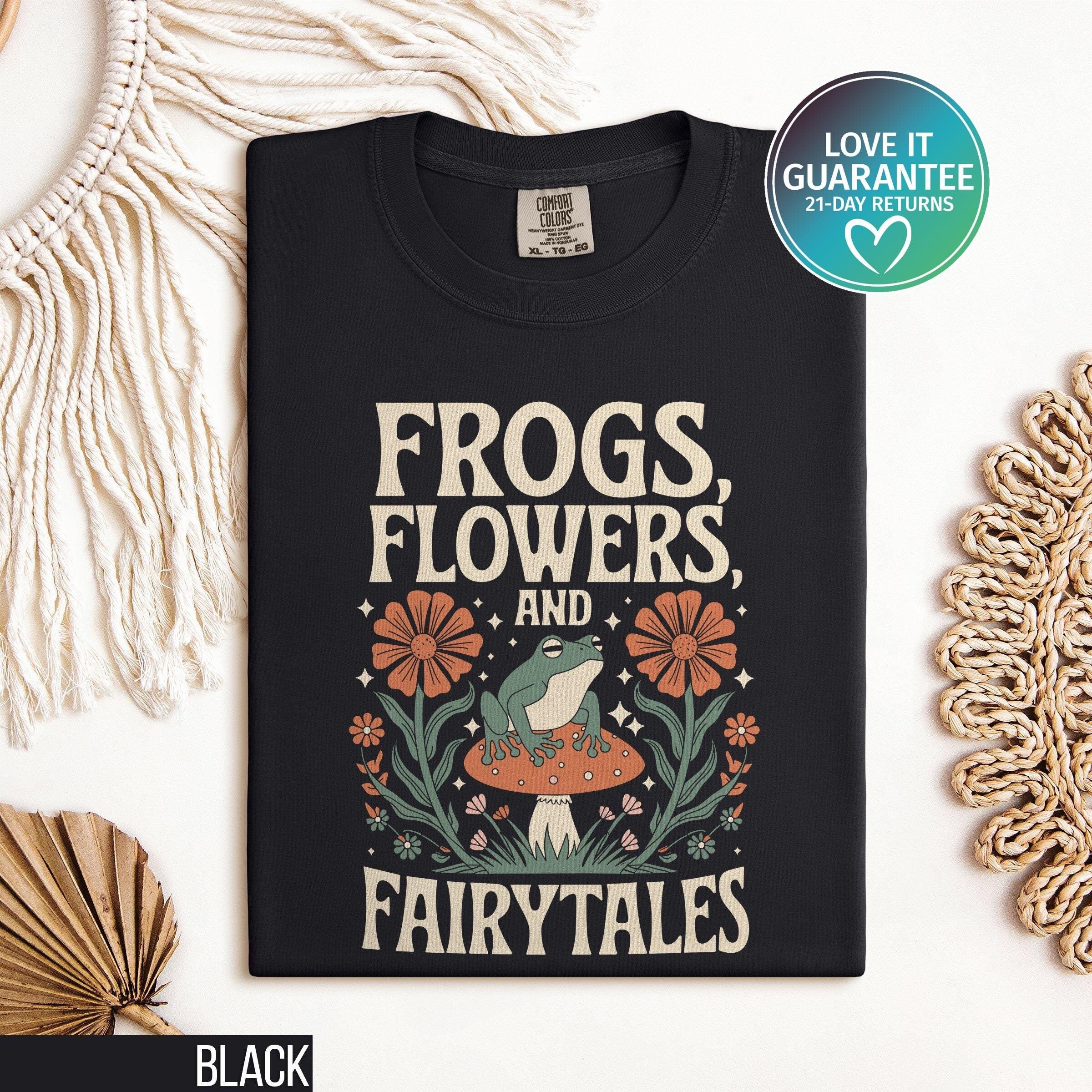 Frog Shirt Fairycore Shirt Fairytale Shirt Cottagecore Shirt Cute Floral Mushroom Shirt Fairy Tale Top Boho Cottage Core Vintage Tee Graphic Tee – Cozy Vibes · Great Gift For Fans
