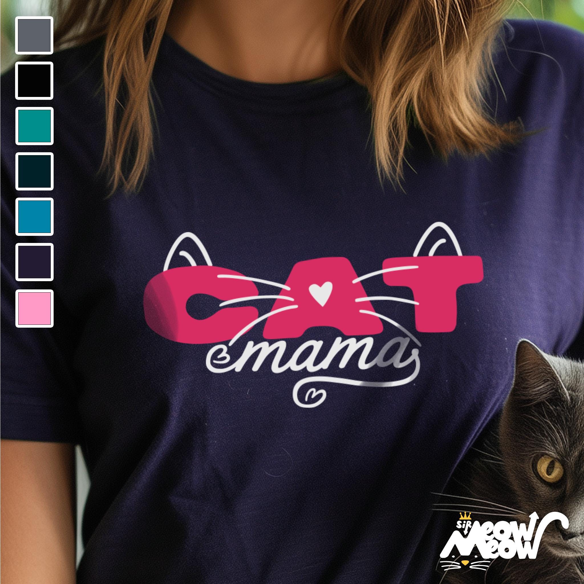 Cat Mama T Shirt Cute Cat Mom Tee Whisker Design Shirt Gift for Cat Lovers Feline Parent Top Graphic Tee – Aesthetic Look · Perfect For Daily Wear