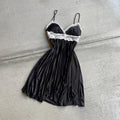 XOXO y2k early 2000s black pleated lace trim satin dress size M Graphic Tee – Bold Style · Must-Have Style