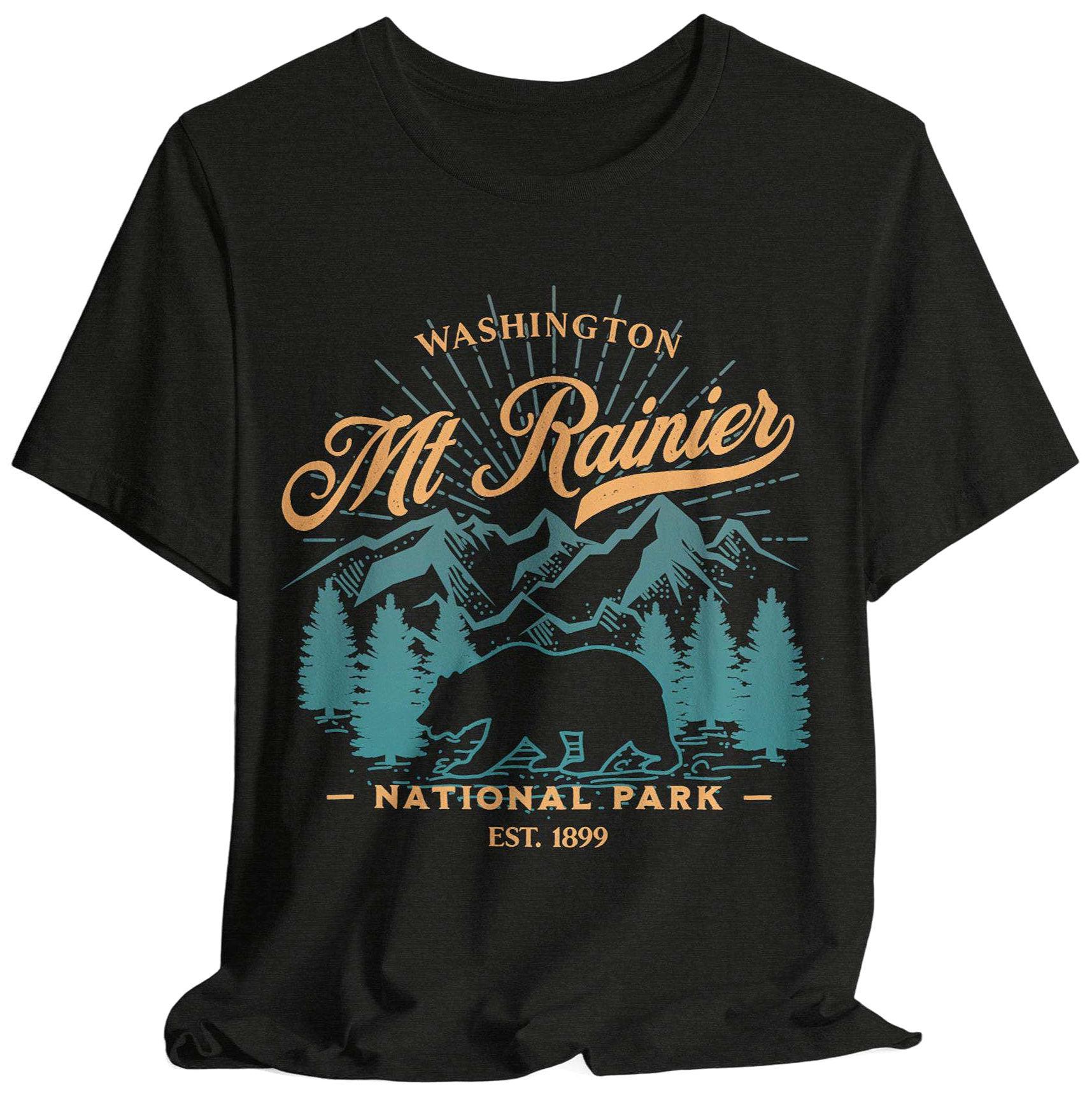 Mount Rainer Washington Tee Unisex Tee Outdoor Adventure Shirt Travel Gift Hiking Apparel Nature Lover Top Mountain Climbing Shirt Graphic Tee – Everyday Comfort · High-Quality Print