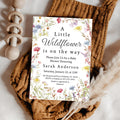Wild Flower Baby Shower Invitation Wildflower Baby Shower Invite A Little Wildflower is on the Way Invitation Template Floral Baby Shower Graphic Tee – Bold Style · High-Quality Print